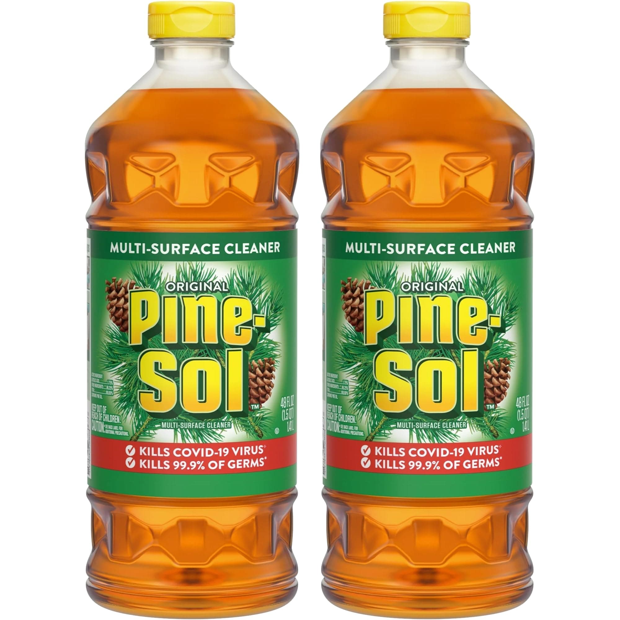 Pine-Sol Multi-Surface Cleaner - 2 Pack 48 oz - 4x Cleaning Action - Cuts Grease and Dirt - Deodorizes and Disinfects