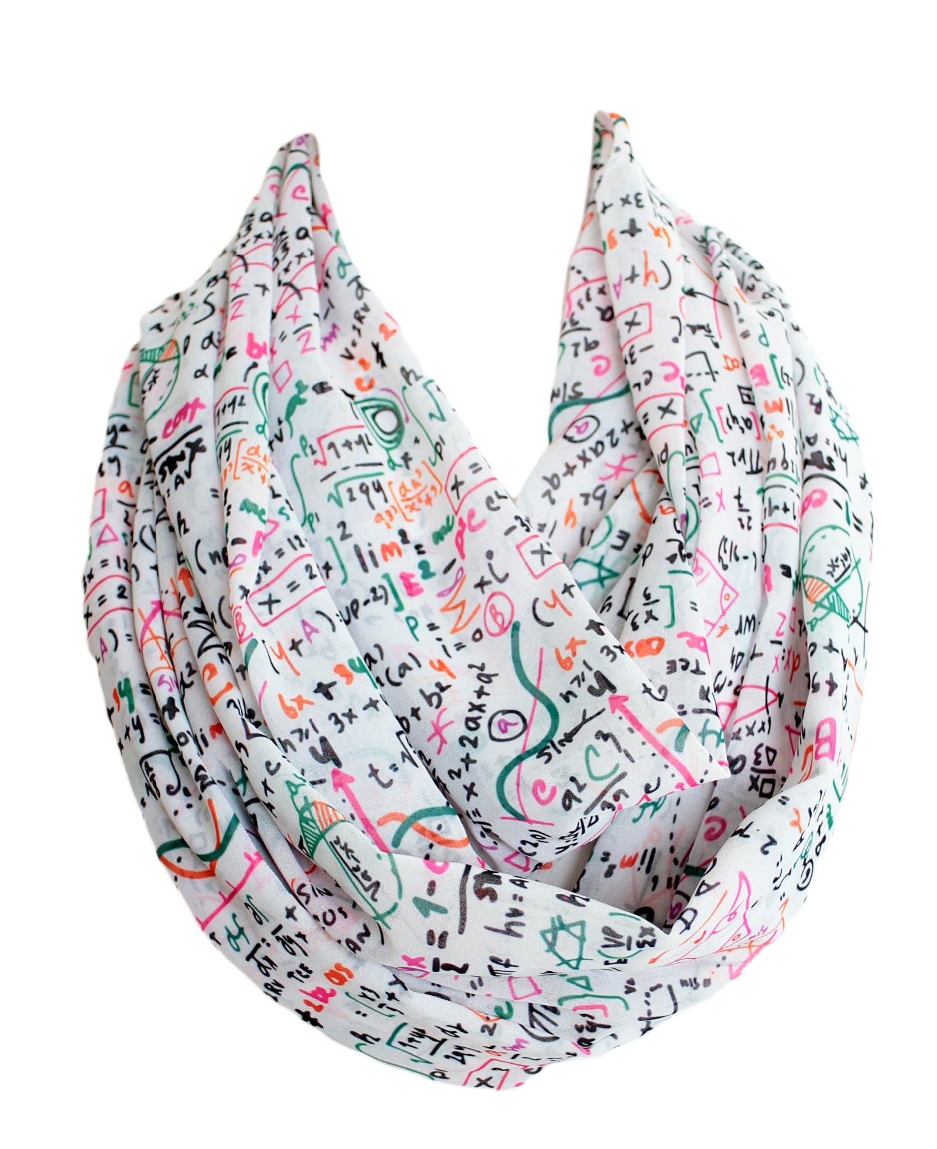 EtwoaMathematic Education Infinity Scarf Circle Loop Tube Scarf