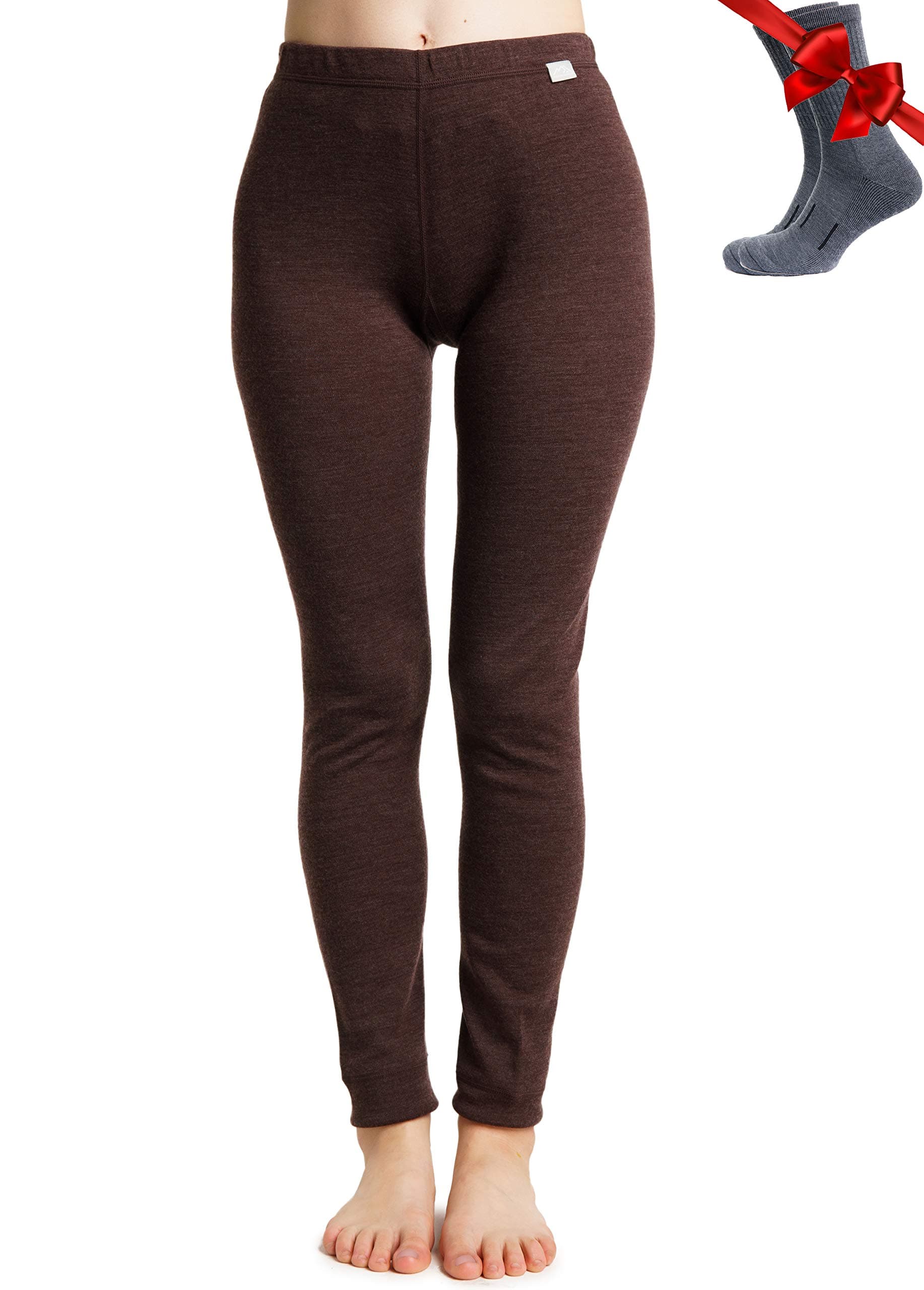 Merino Wool Base Layer Women Pants 100% Merino Wool Leggings Heavyweight, Midweight, Lite Thermal Underwear Bottom and Socks