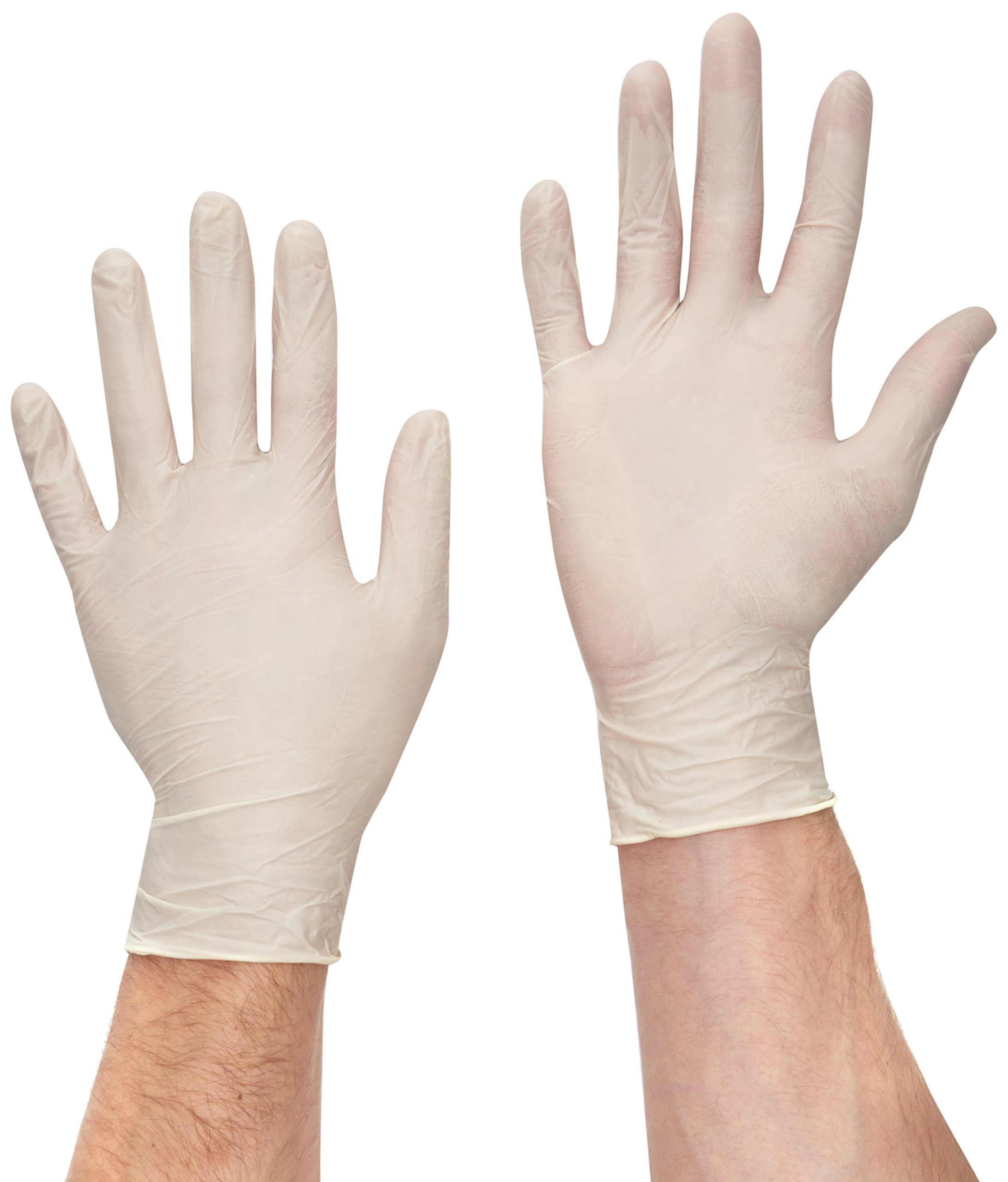 Handsafe GN32 Powder Free Latex Disposable Examination Gloves-White-Pack of 100 (Medium)