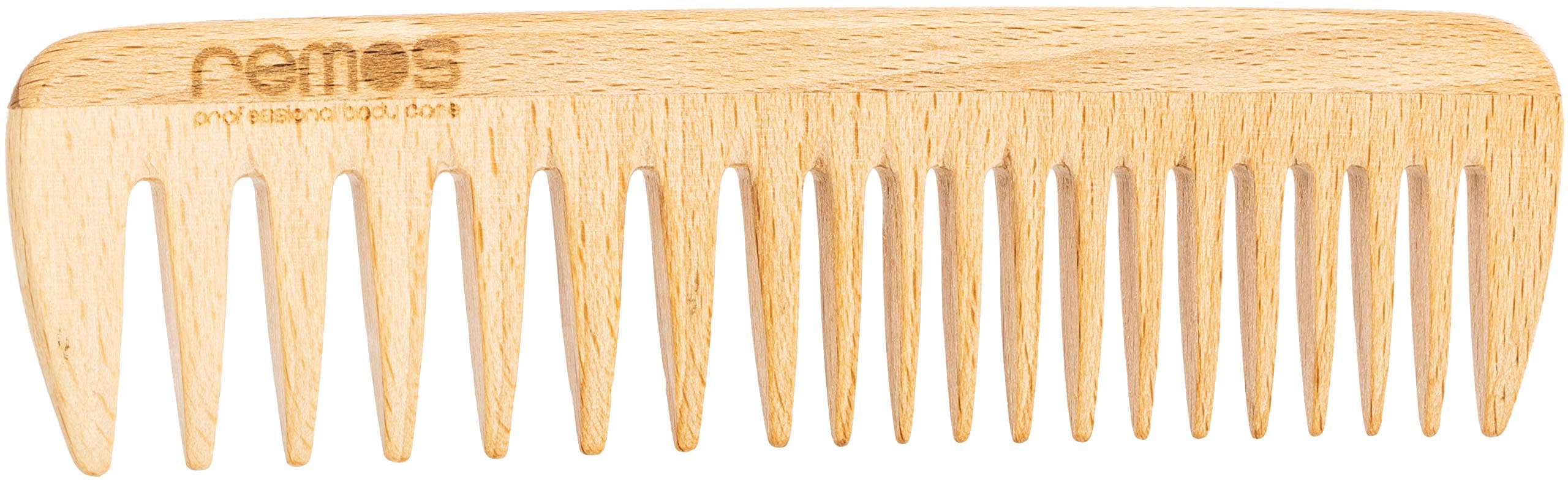 REMOS Wooden comb made of local beech wood antistatic - coarse/medium teeth 19cm