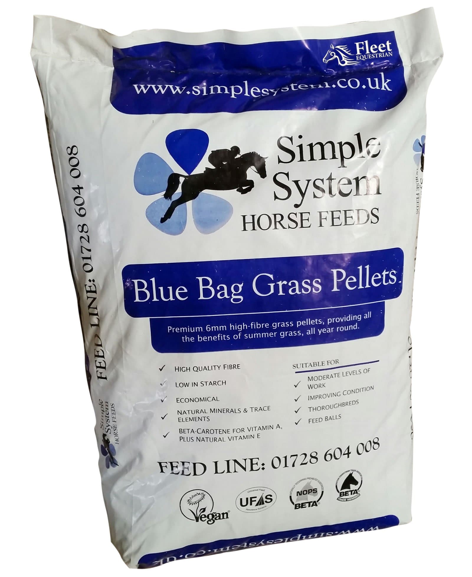 Simple System Blue Bag Grass Pellets 20kg - Summer Grazing all year round.