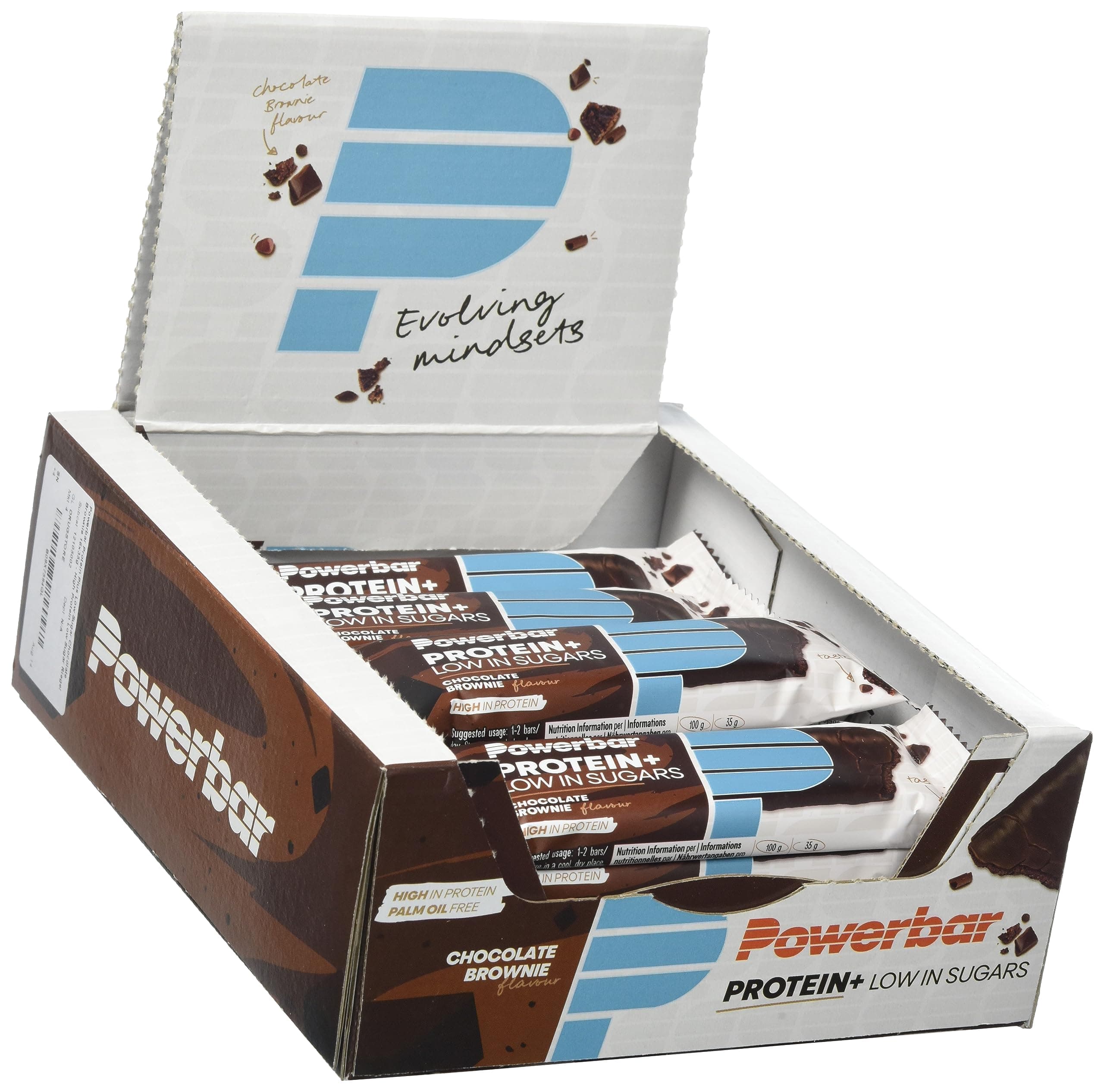 Powerbar Protein Plus Low Sugar Chocolate Brownie 16x35g - High Protein Low Sugar Riegel