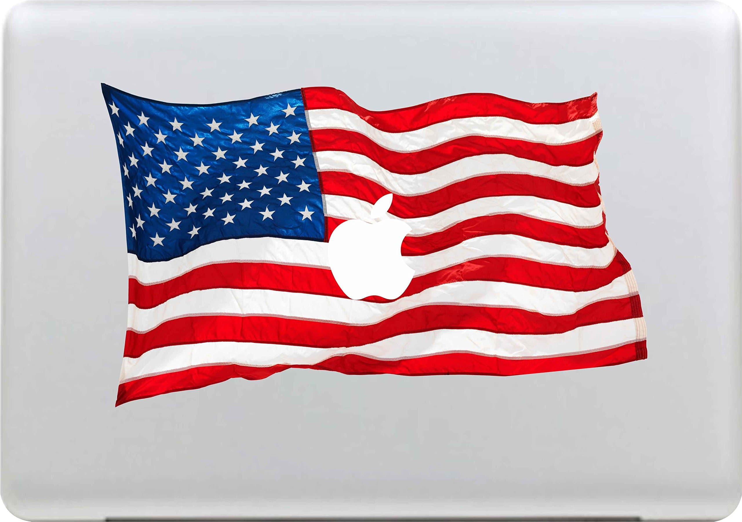 Floating Retro USA United States Flag-AnKey Removable Vinyl Decals Stickers Skin Part Case For Apple MacBook White/Air/Pro/Retina 11"/13"/15"/17"/iPad/Laptop/Tablet/Window/Wall/Car/Desk/Book Surfaces