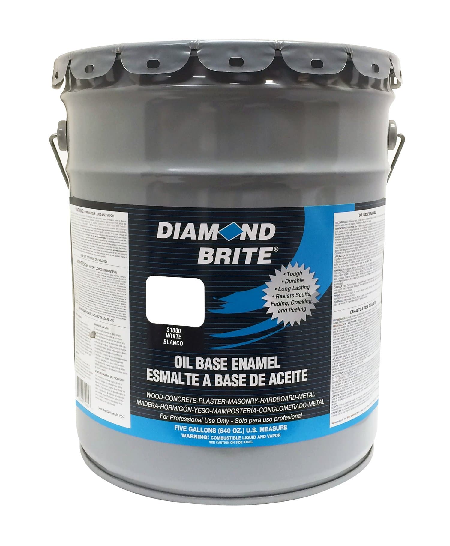 Diamond Brite Paint 31000 5-Gallon Oil Base All Purpose Enamel Paint White
