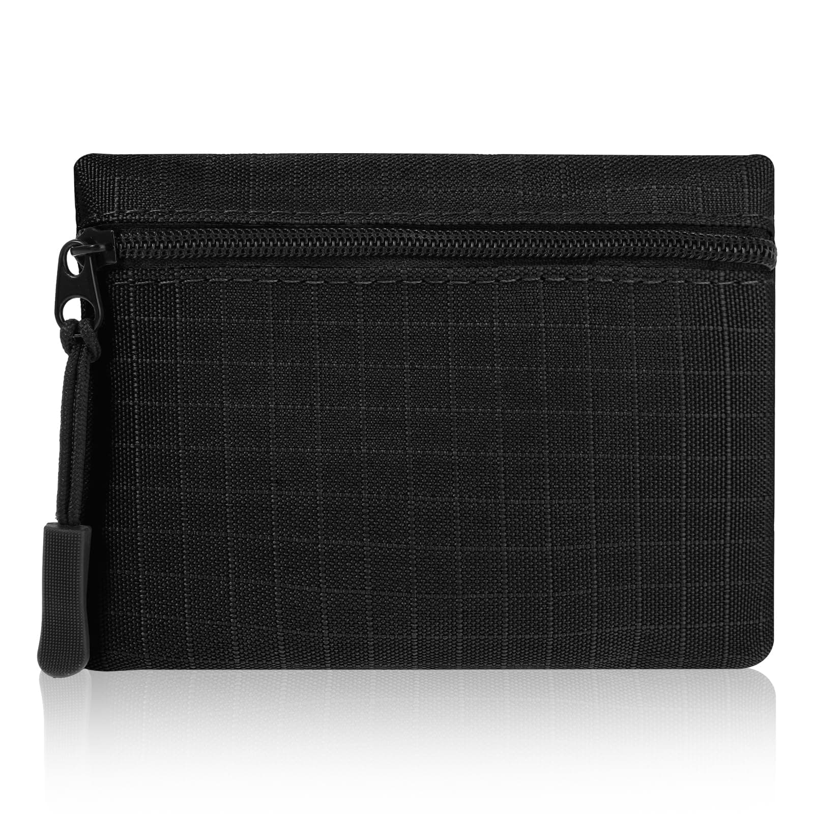 AndibroMini Canvas Coin Purse, Small Change Pouch, Portable Change Purse with Zipper Coin Pouch Mini Change Bags for Women(Black)