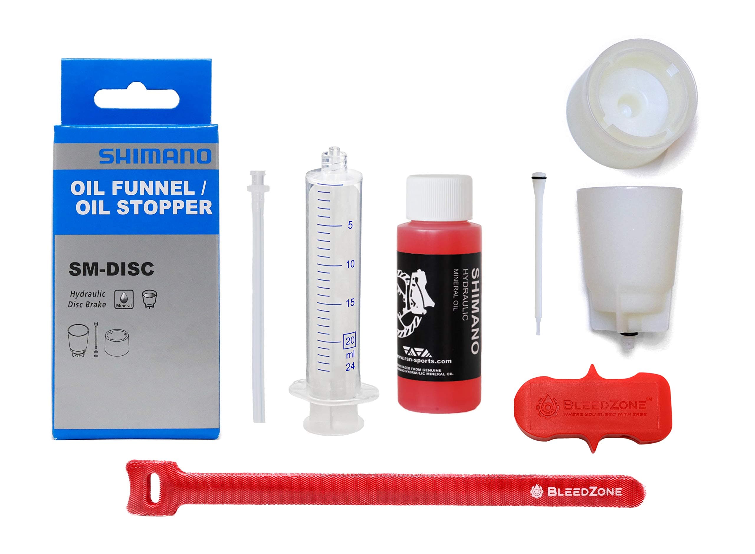 Bleed Kit for SHIMANO Hydraulic Brakes 60ml Mineral Oil Funnel Stopper Bleed Block 20ml Syringe