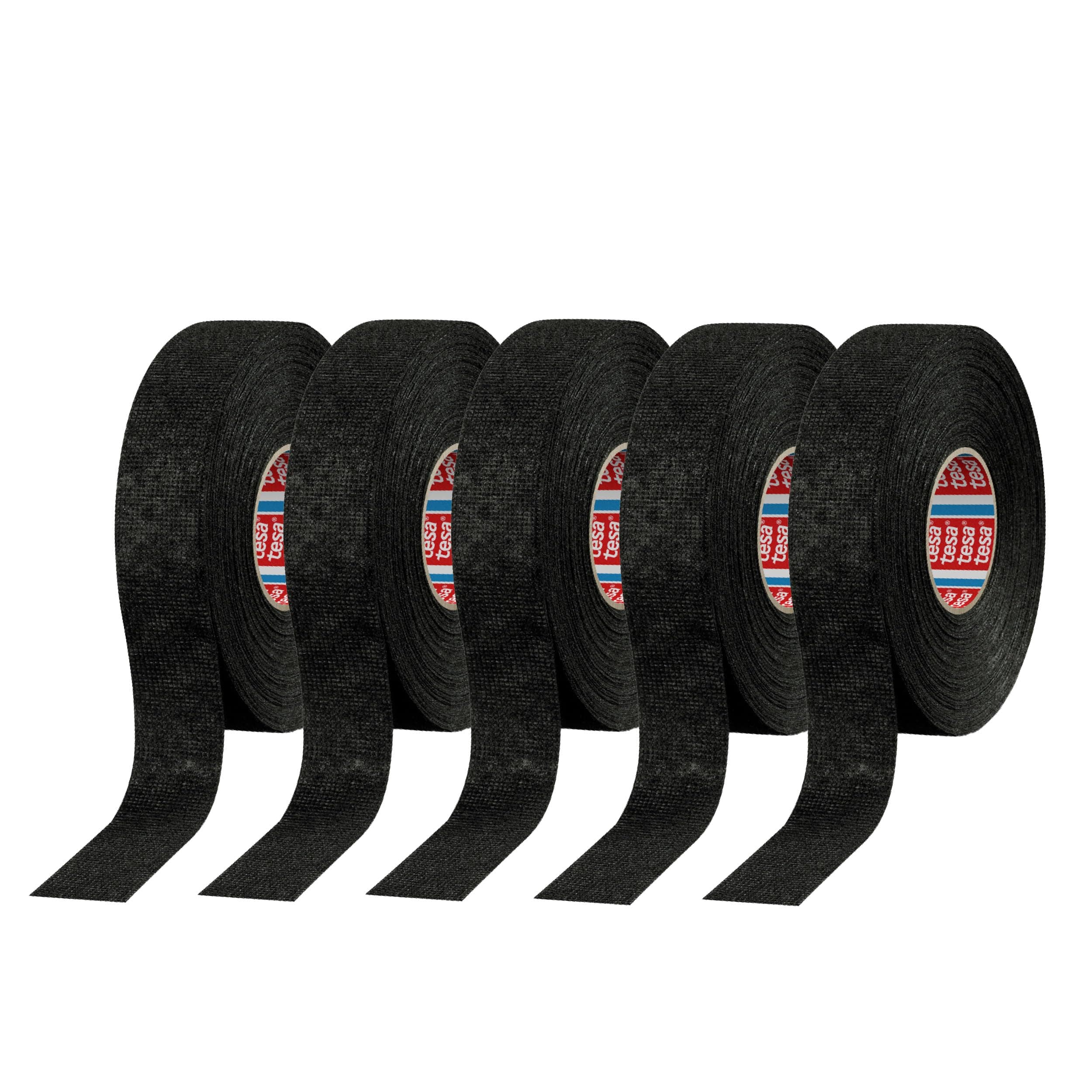 51608 Noise Damping PET Fleece Automotive Wire Harness Tape, Black, 19mm x 15m, 5 Rolls