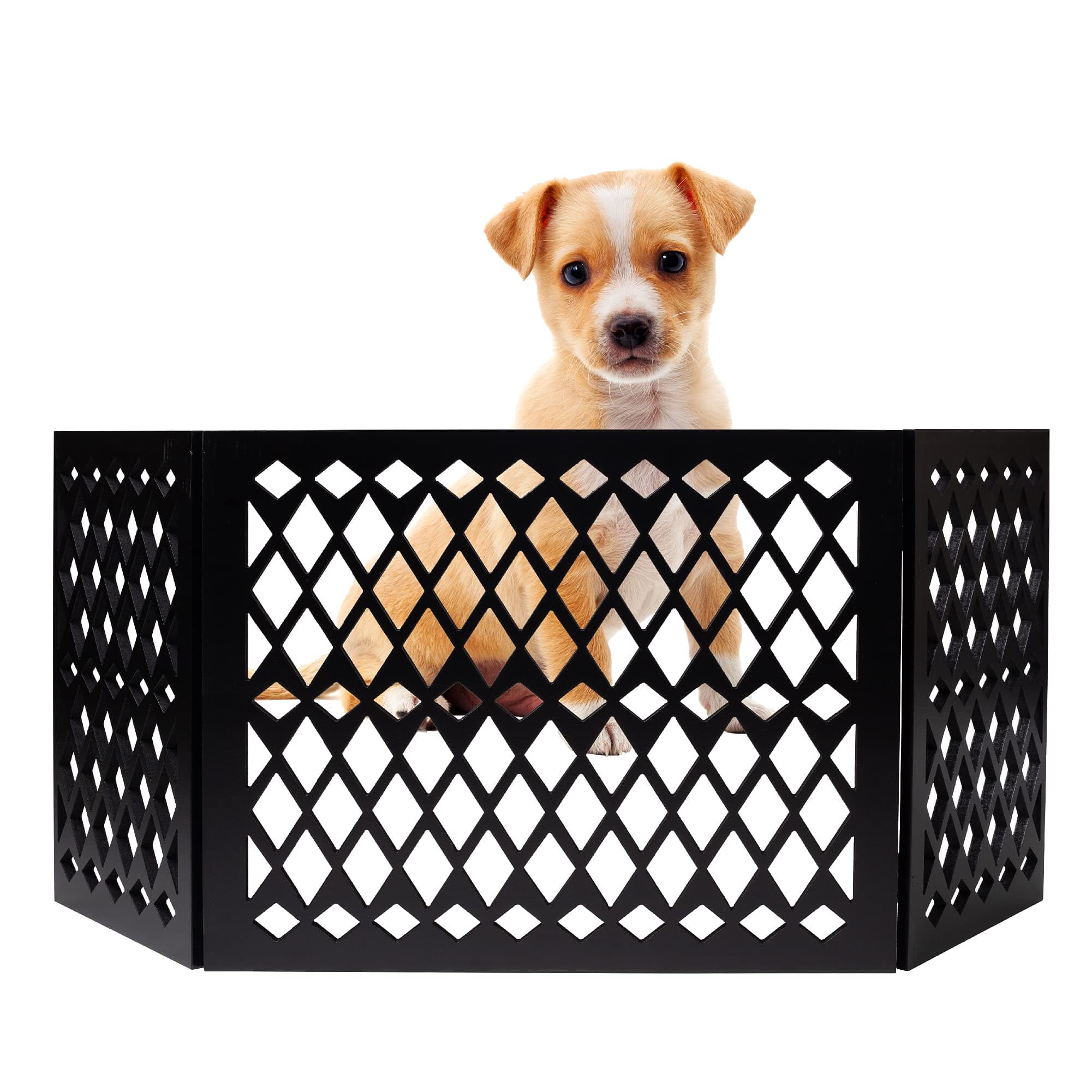 Free Standing Pet Gate | Pet Gate for Small Dogs | Free Standing Dog Gate for Stairs | Freestanding Dog Gates for Doorways | Freestanding Pet Gates | Width 23.5-47 inch | Height 18.75 inch (Diamond)