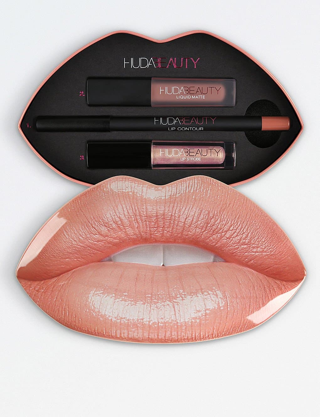 HUDA BEAUTY Contour & Strobe Lip Set Bombshell and Ritzy