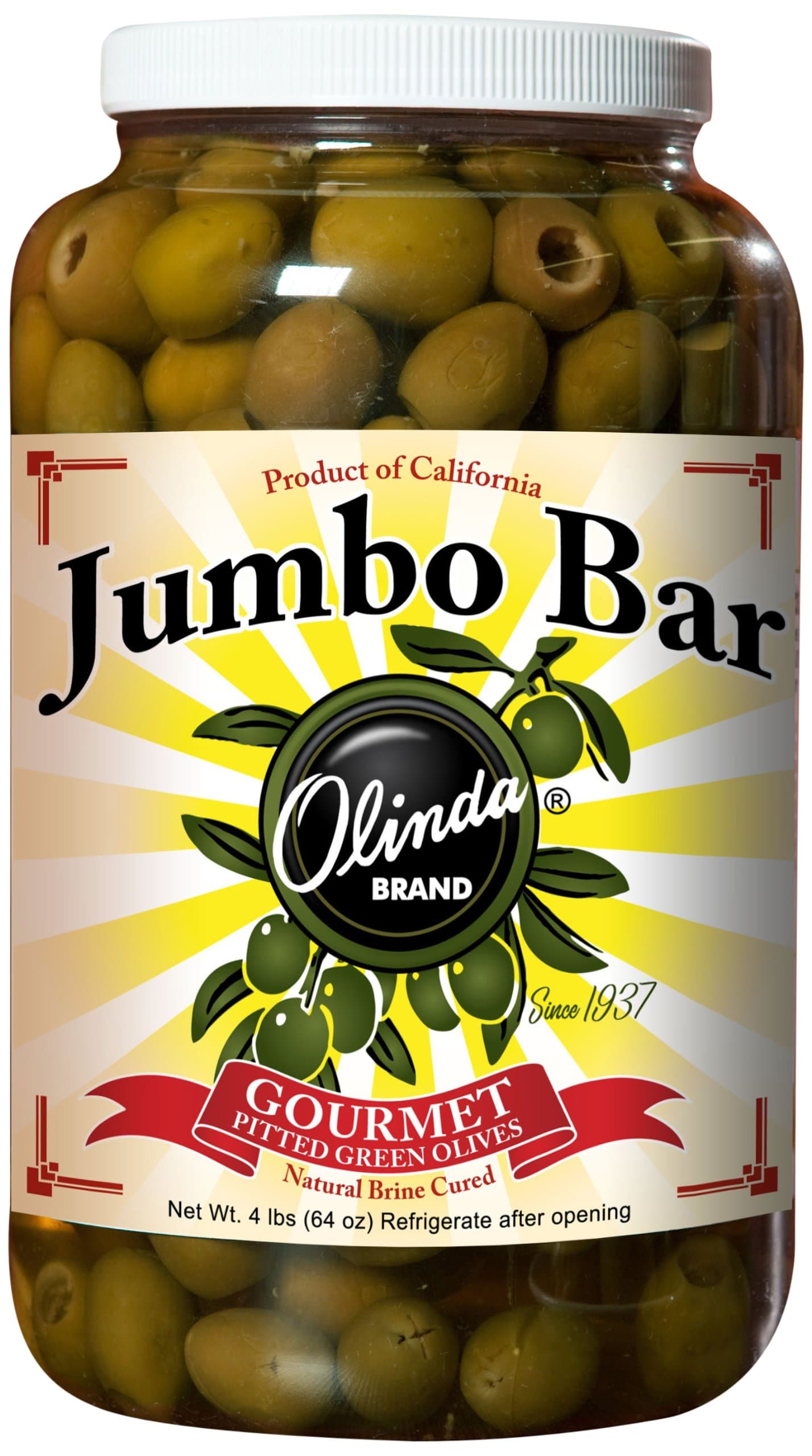 Olinda Olives, Jumbo Pitted Bar, 4 Pound (Pack of 4)
