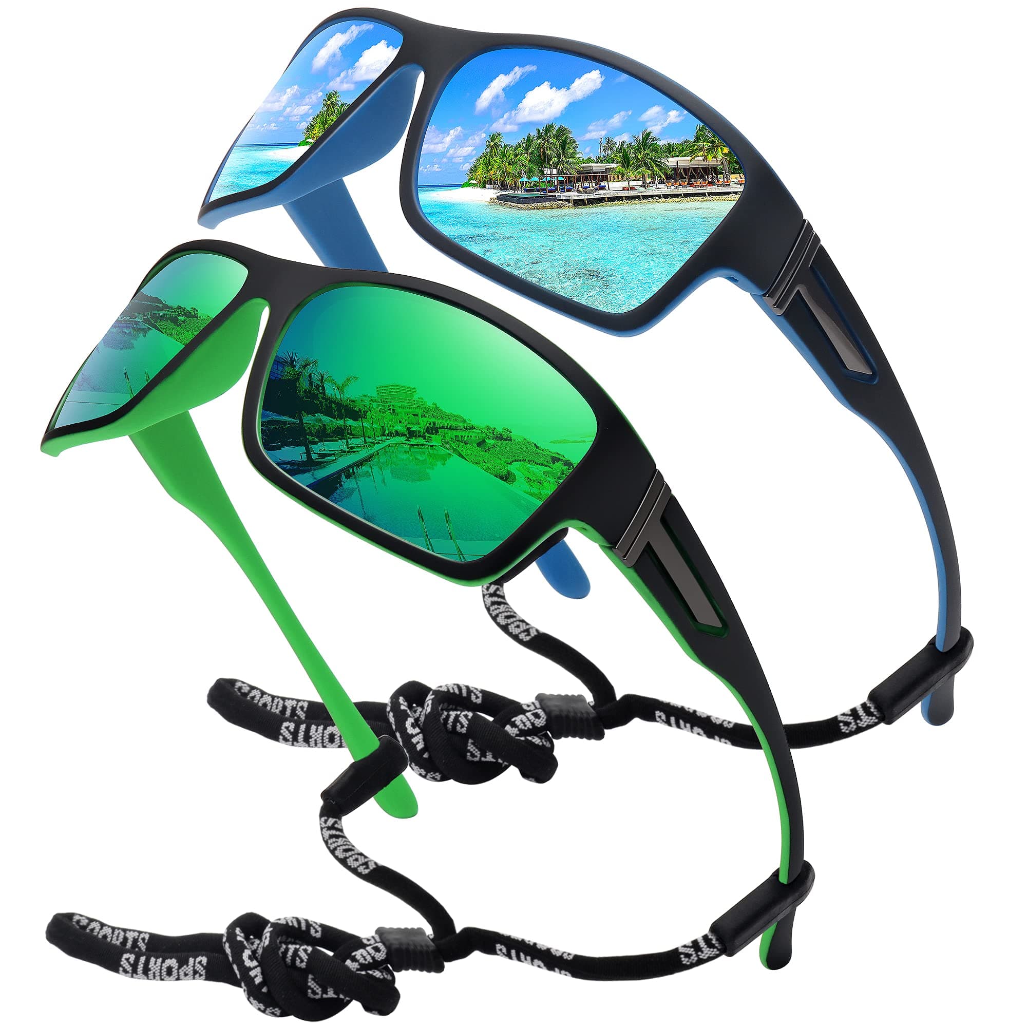 Polarized Sports Sunglasses for Men Women Unbreakable Frame Cycling Fishing Driving