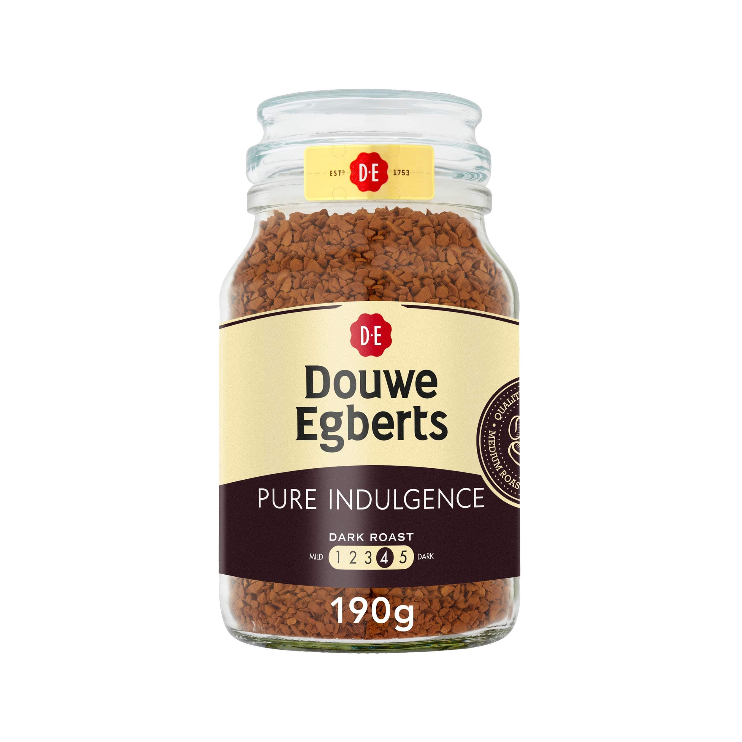 Pure Indulgence Instant Coffee in Jar, Dark Roast, 6.7-Ounce, 190 gram