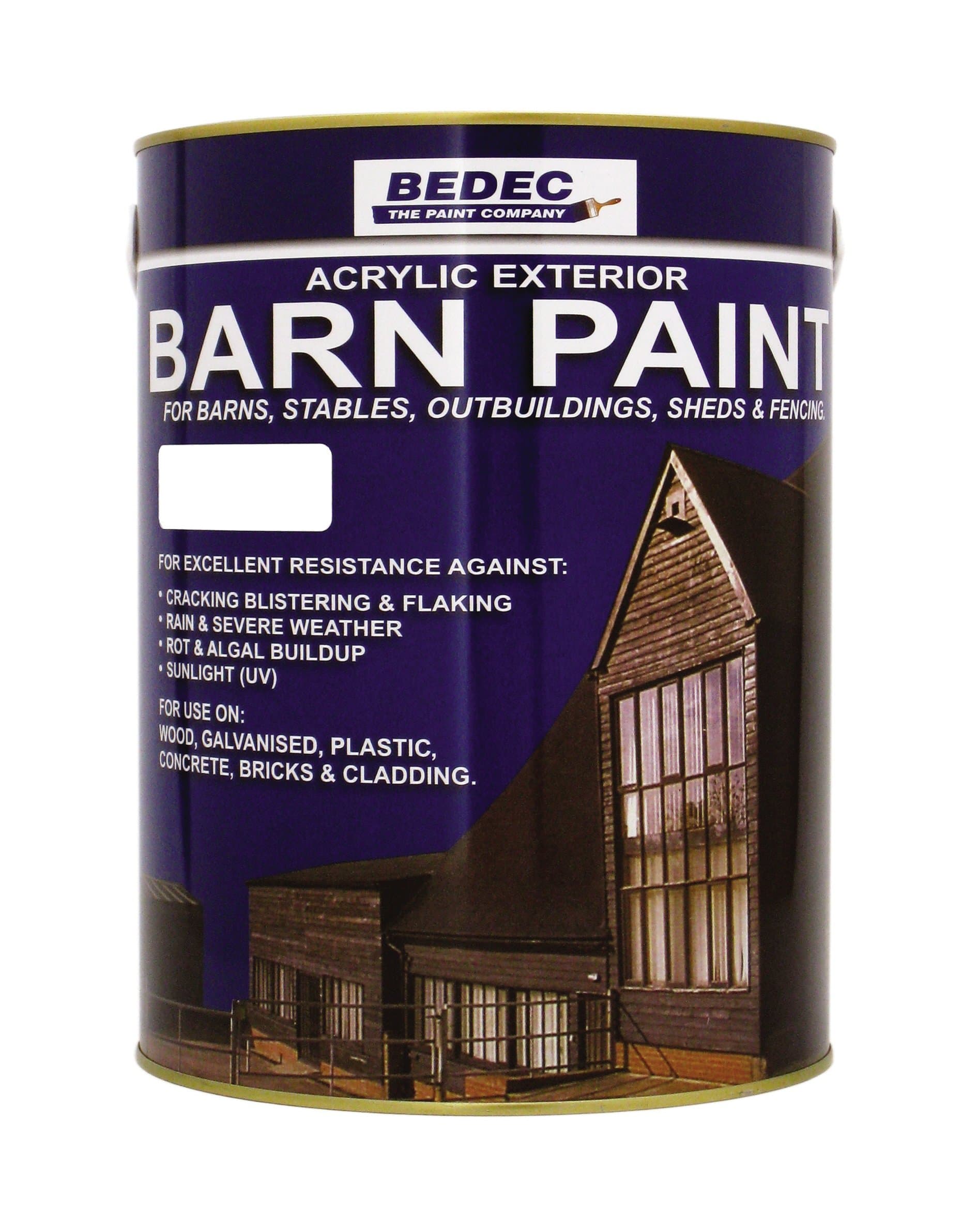 Bedec BEDE2AK0002/46 Barn Paint Semi Gloss White 5 Litr