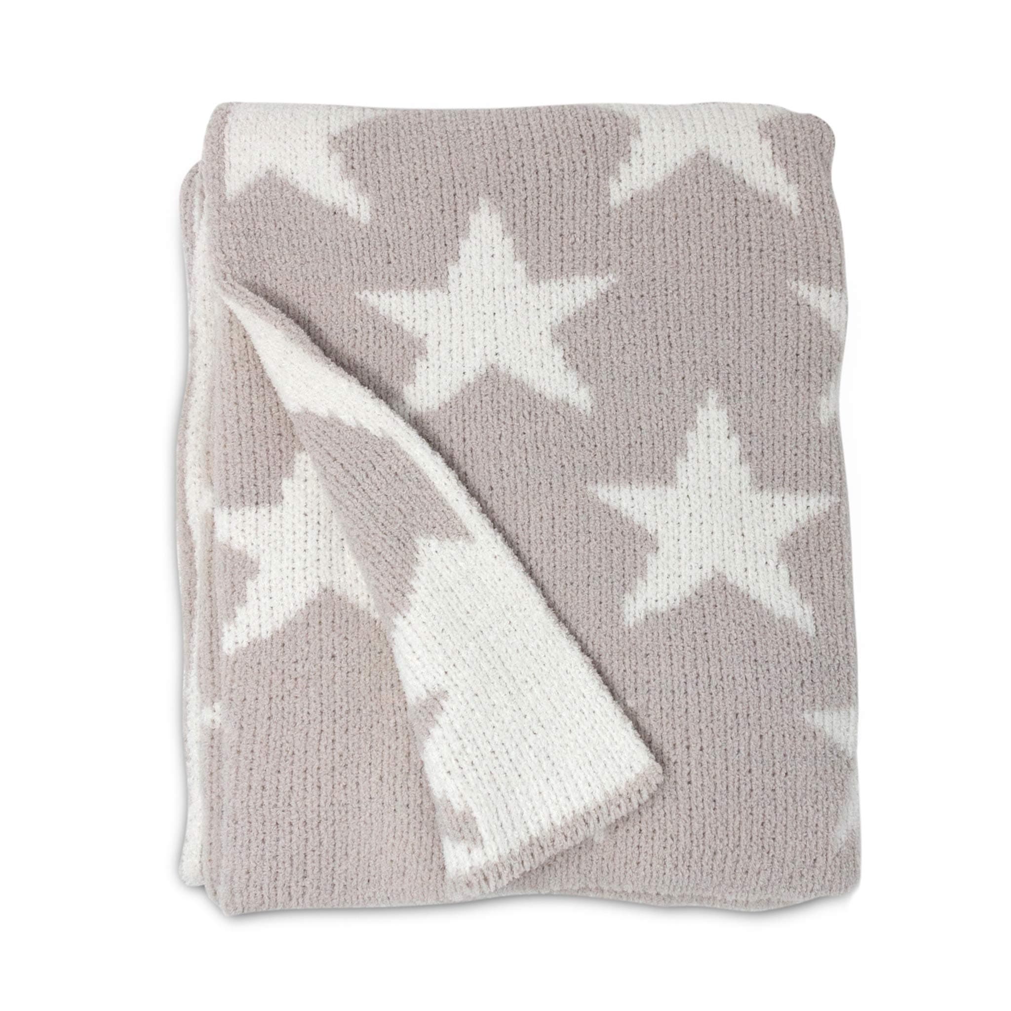 Living Textiles Grey Stars Chenille Soft Baby Blanket Reversible Premium Cozy Fabric for Best Comfort - for Infant,Toddler,Newborn,Nursery,Boy,Girl,Unisex,Throw,Crib,Stroller,Gift, Grey Stars 40x30
