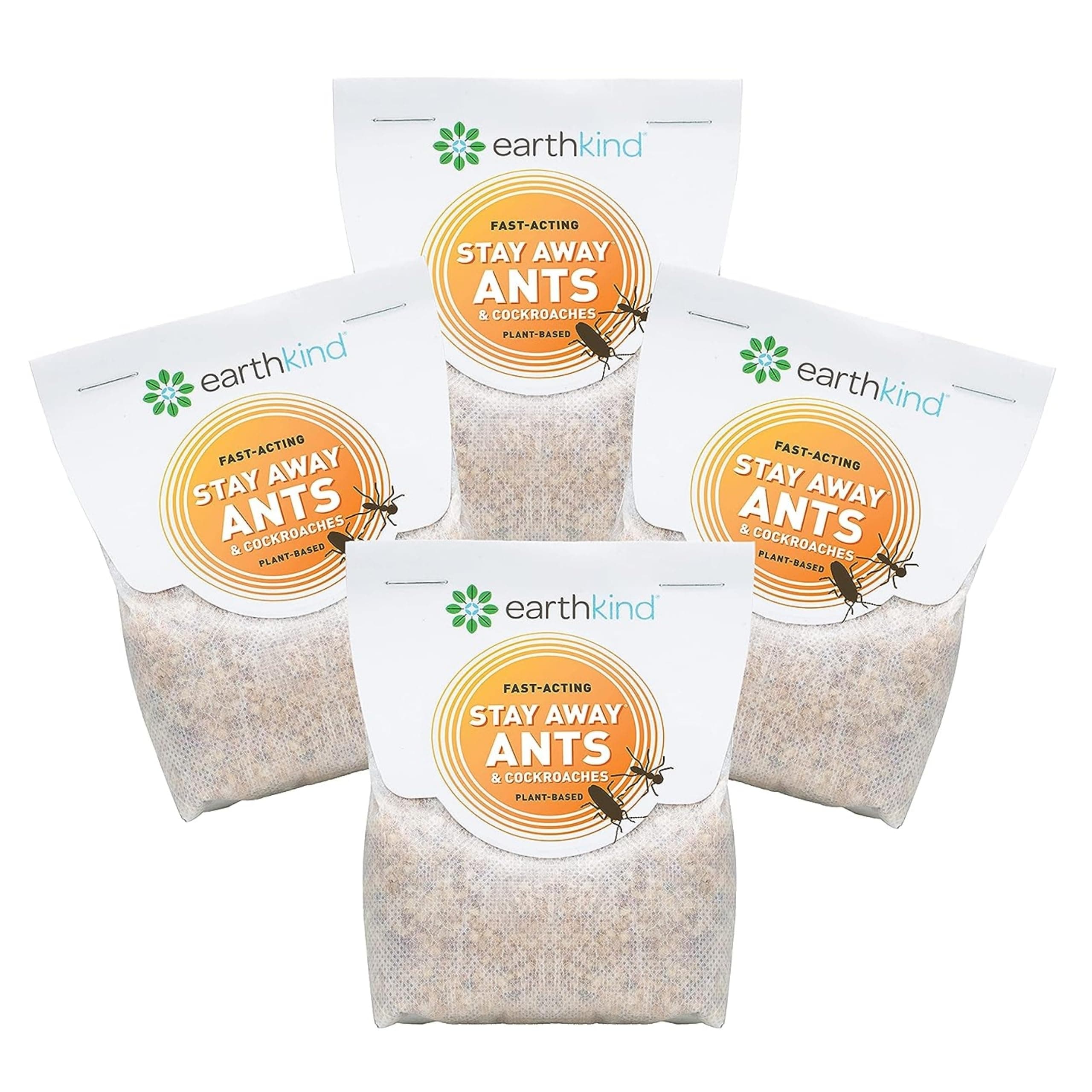 EarthKind Stay Away Ants & Cockroaches Deterrent Pouches - Easy-to-Use Botanical Pest Control - for Kitchen, Pantry, Countertops & Food Spaces - 4-Pack