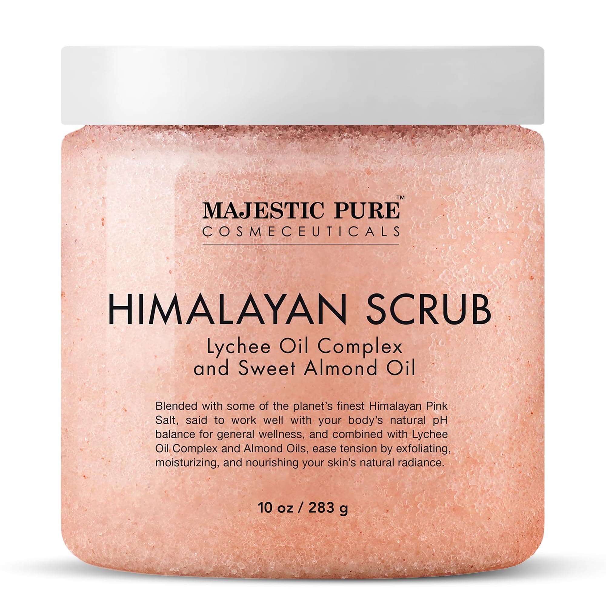 Himalayan All Natural Scrub with Lychee Fruit Essential Oil,Sweet Almond oil 10 oz