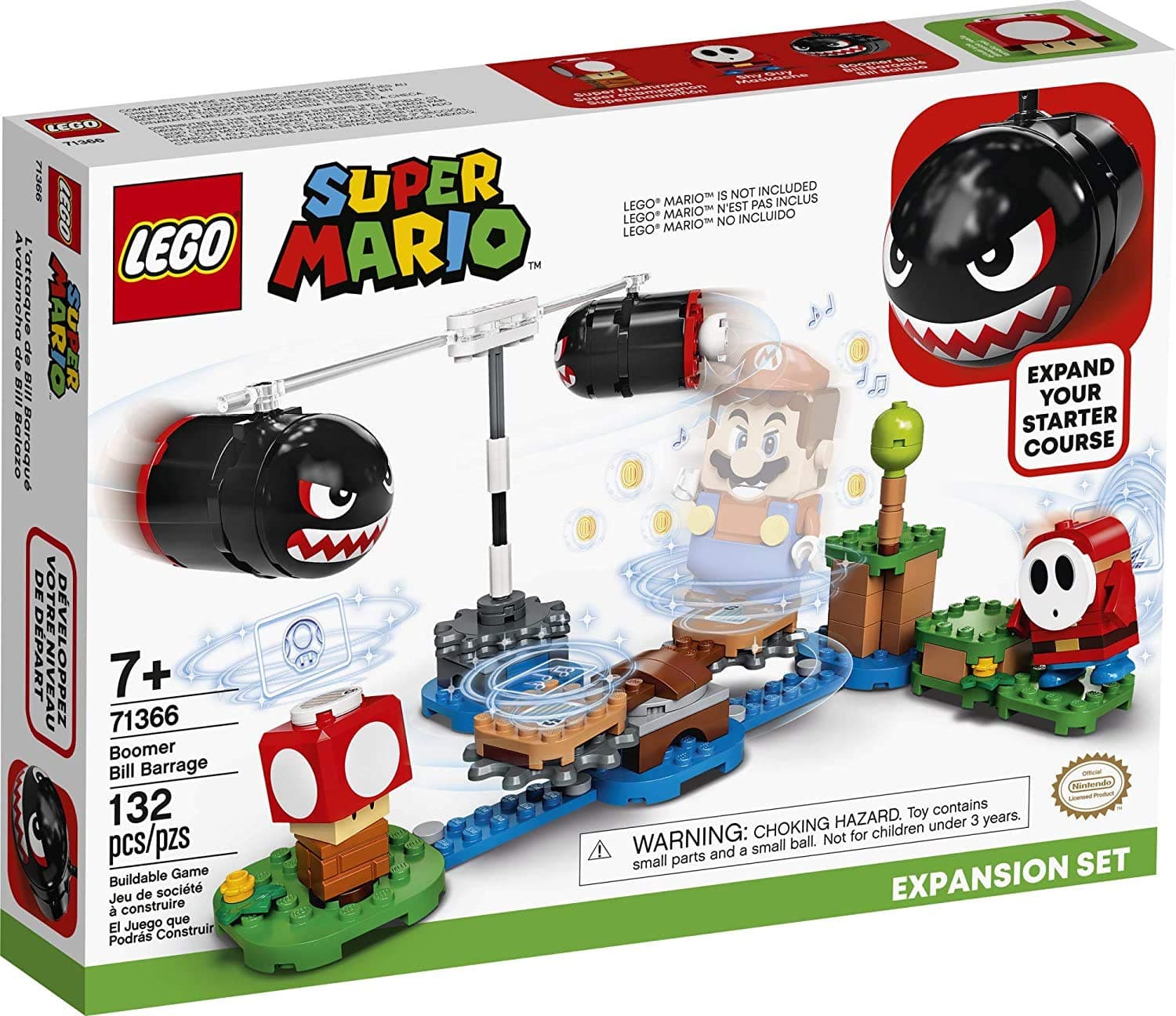 Super Mario Boomer Bill Barrage Expansion Set 71366 Building Kit; Toy for Kids to Add to Their Super Mario Adventures with Mario Starter Course (71360) Playset, New 2020 (132 Pieces)