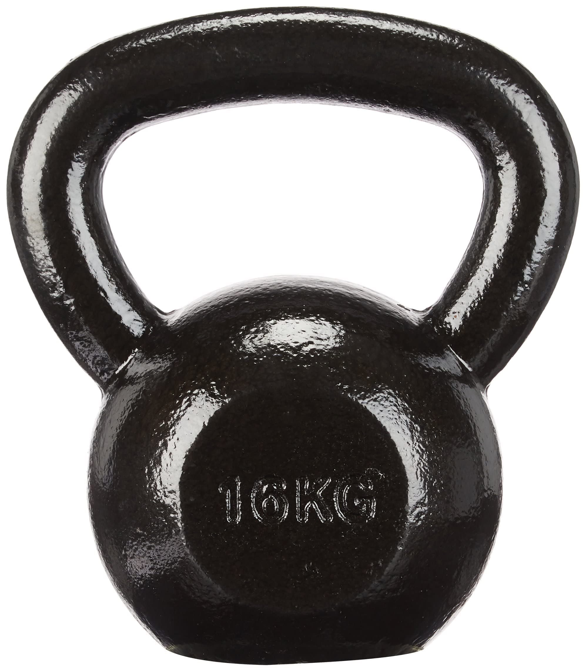 amazon basics Cast Iron Kettlebell | 21.7 x 13.6 x 24.3 Cm | 16 Kg | Black