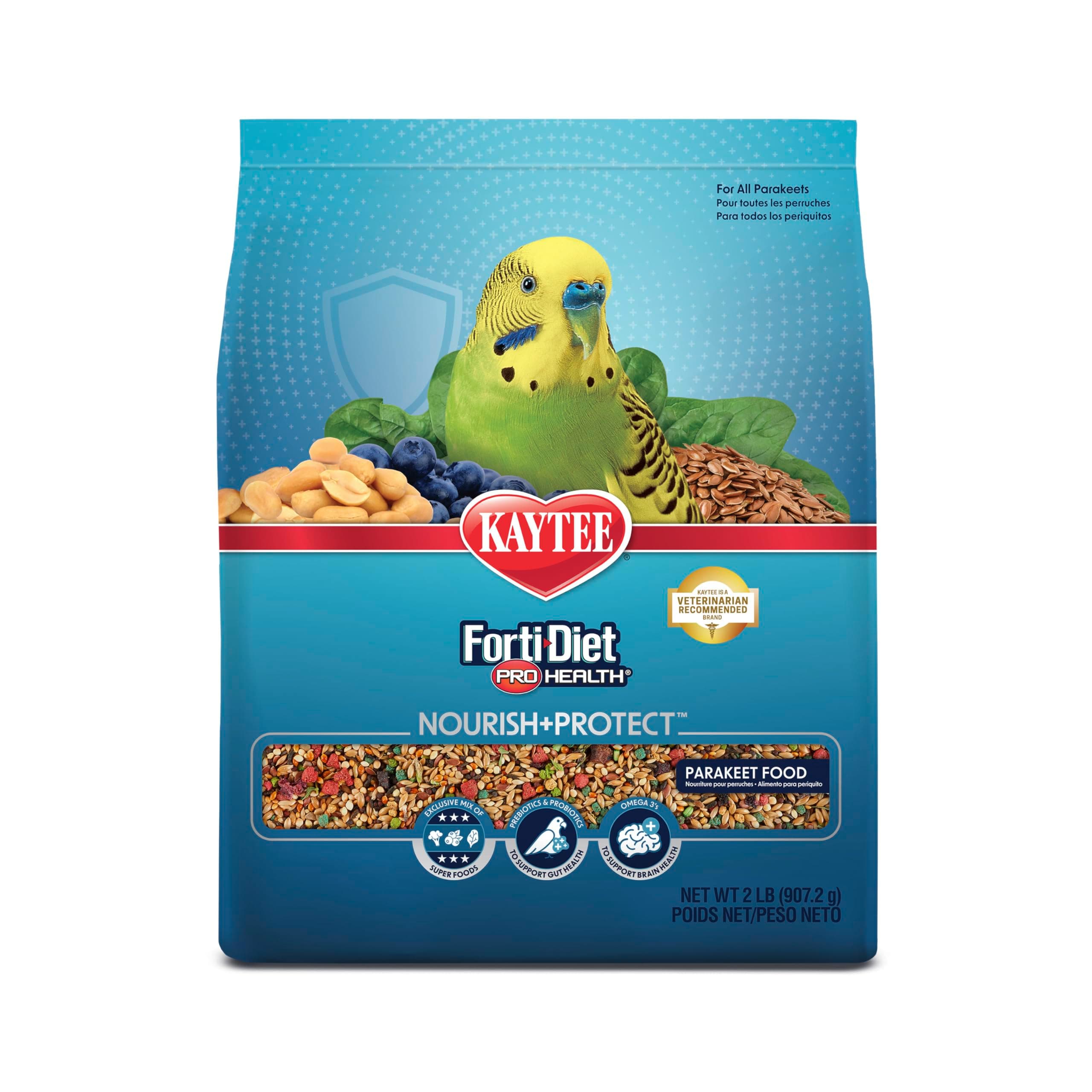 Forti-Diet Pro Health Nourish+Protect Parakeet Food, Comprehensive Nutrition Backed by Science, Digestive Health, Immune Support, 2 pounds