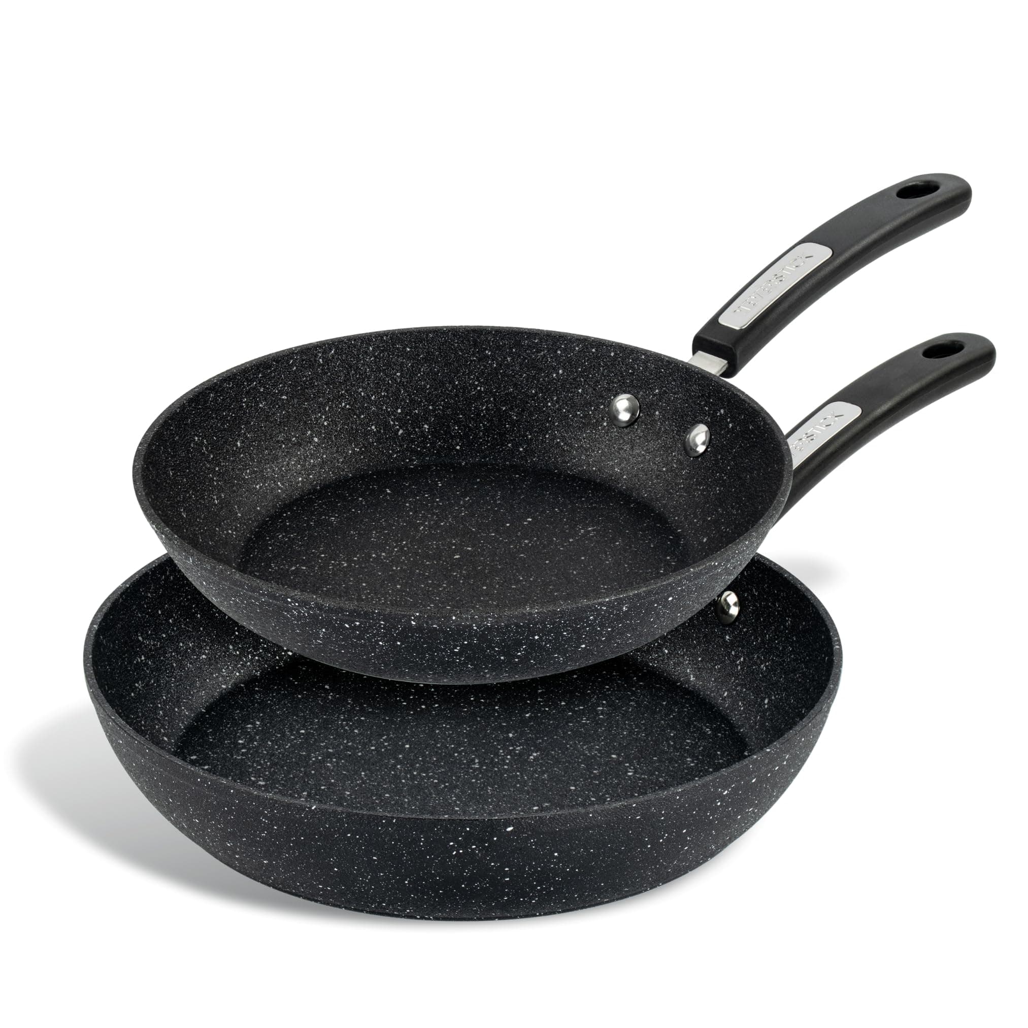 Scoville NEVERSTICK 2 Piece Frying Pan Set, 24cm & 28cm Frying, Non-Stick Frying Pans, Rapid Heat Conduction, Suitable for All Hobs Including Induction, PFOA Free, Dishwasher Safe, Aluminium, Black