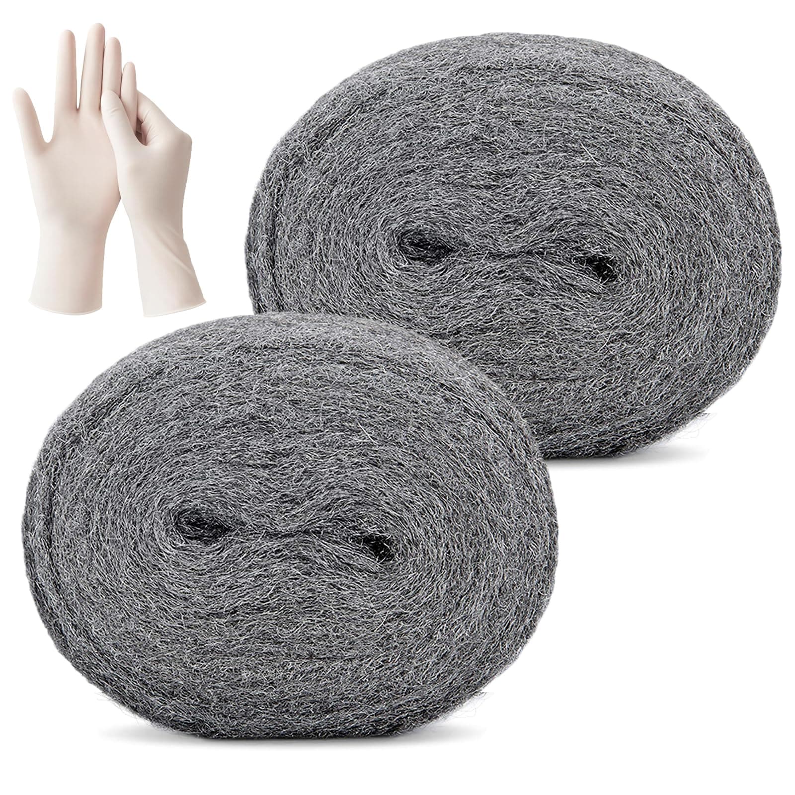 PICK FOR LIFE Steel Wool Mice Blocker 2 Pack 0000 Coarse Wire Wool Mice for Cleaning Rodent Control Gap Hole Filler Keep Rodent Rat Insect Pest out for Attic Garden Kitchen Garage with Gloves(3m/Roll)