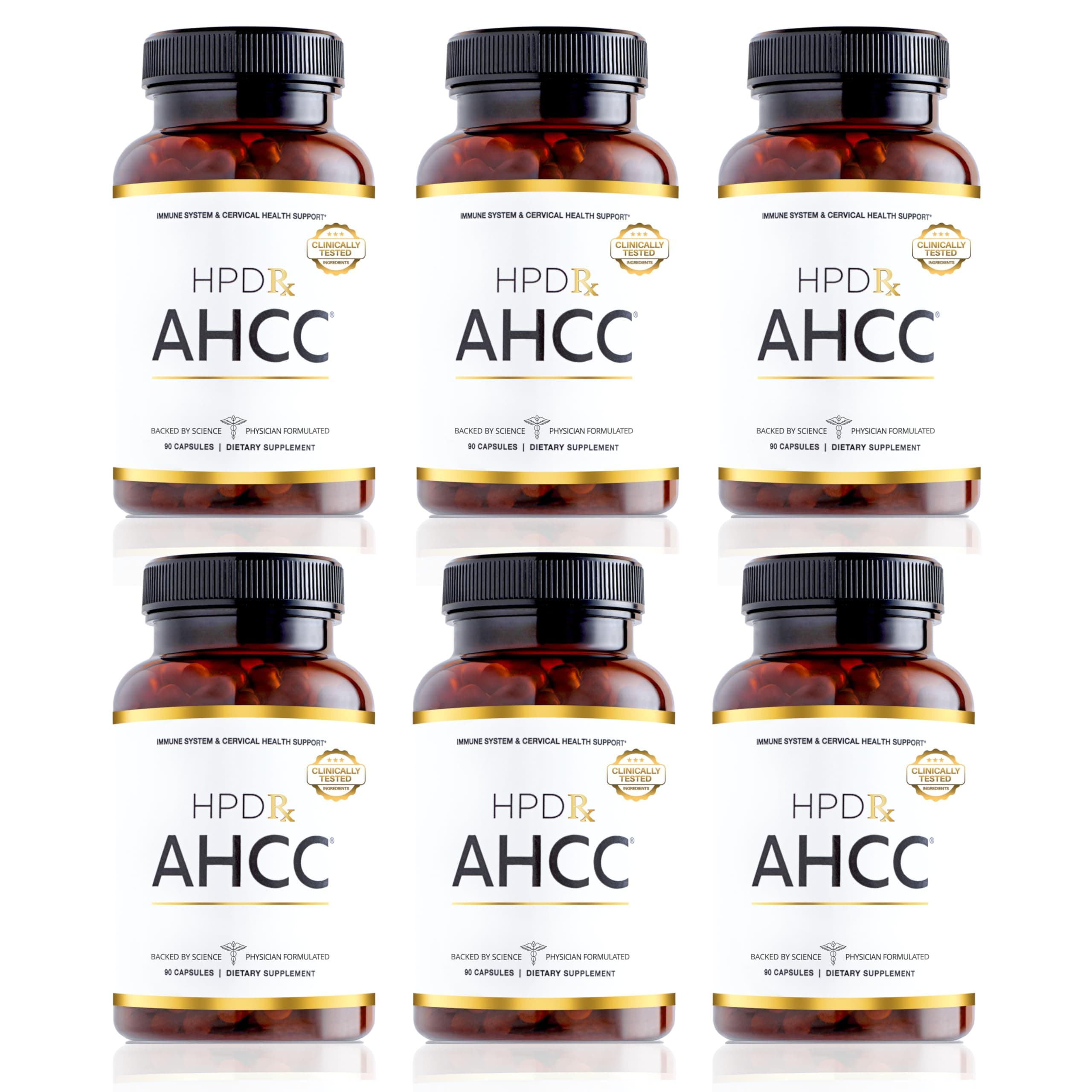 Premium AHCC & Shiitake Mushroom 1100 mg per Serving Supplement, Natural Immunity Booster, Maintains Natural Killer Cell Activity | AHCC is Proven in 30+ Studies | 180-Day Supply, 6-Pack