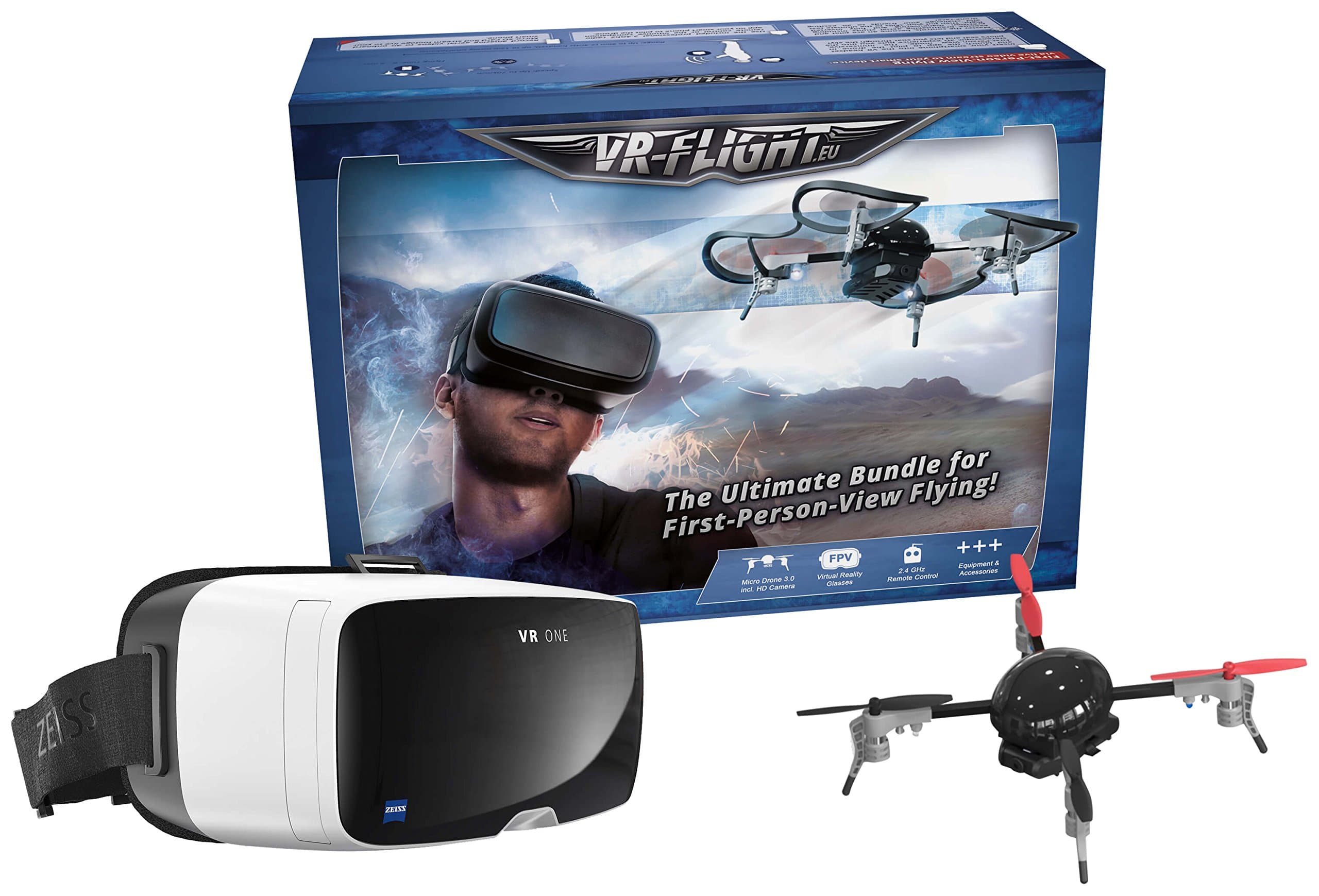 Micro Drone 3.0 with Wi-Fi HD Camera/ZEISS VR ONE Headset/Samsung Galaxy S6 Tray