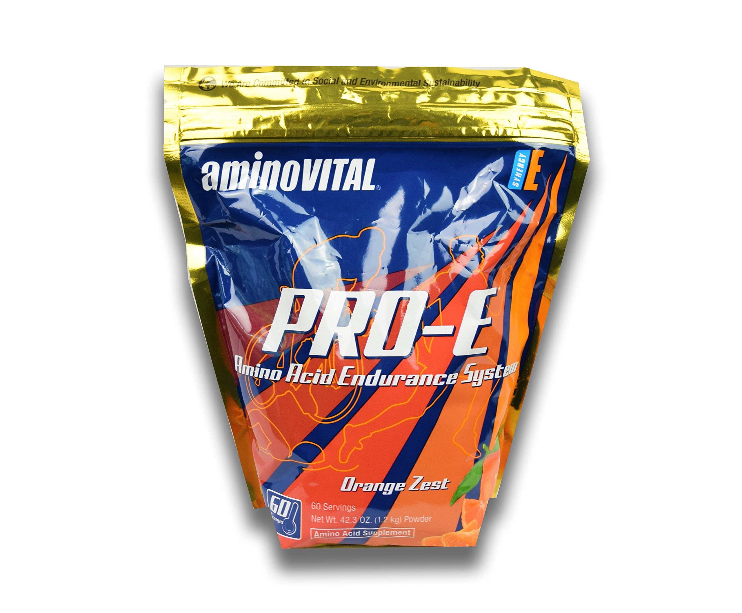 Amino Vital PRO-E - Amino Acids (BCAAs, Glutamine, Arginine) + Electrolyte + Carbohydrate Bulk Powder Drink Mix, Orange Zest, 60 Servings, 42.3oz Pouch