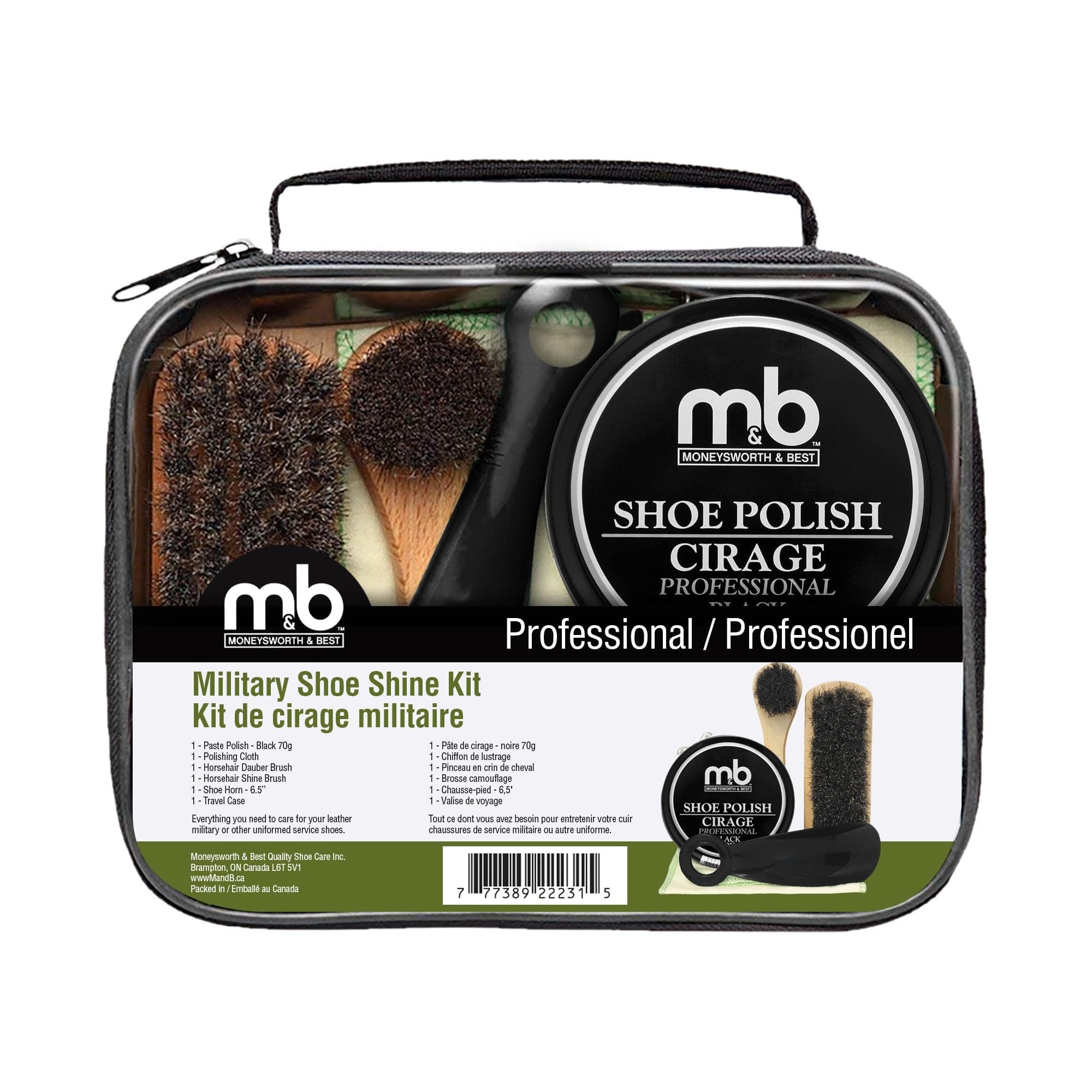 Moneysworth & BestMilitary Shoe Shine Kit - 5 piece set