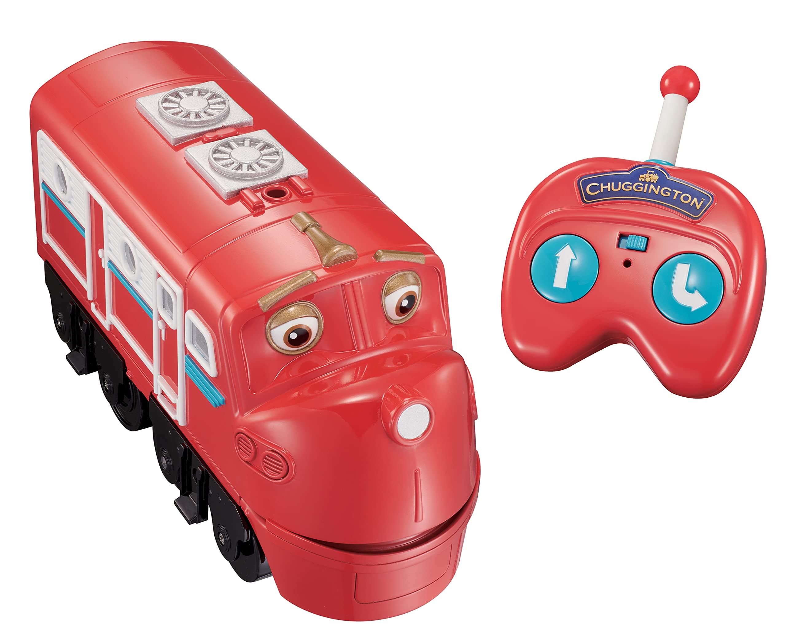 ChuggingtonEU890701 Radio RC Train Toy | 2-Button Remote Control | with Sounds and Talking Wilson, Red