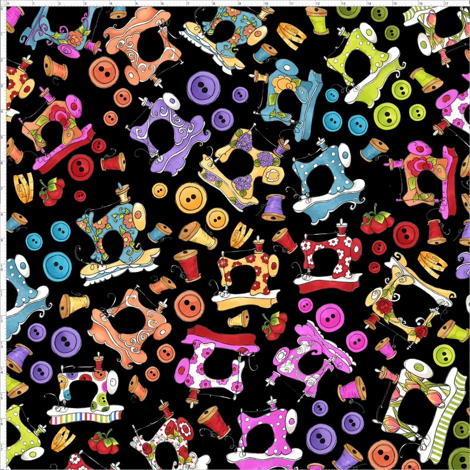 Loralie DesignsSew Assorted Black Fabric by The Yard for Quilting