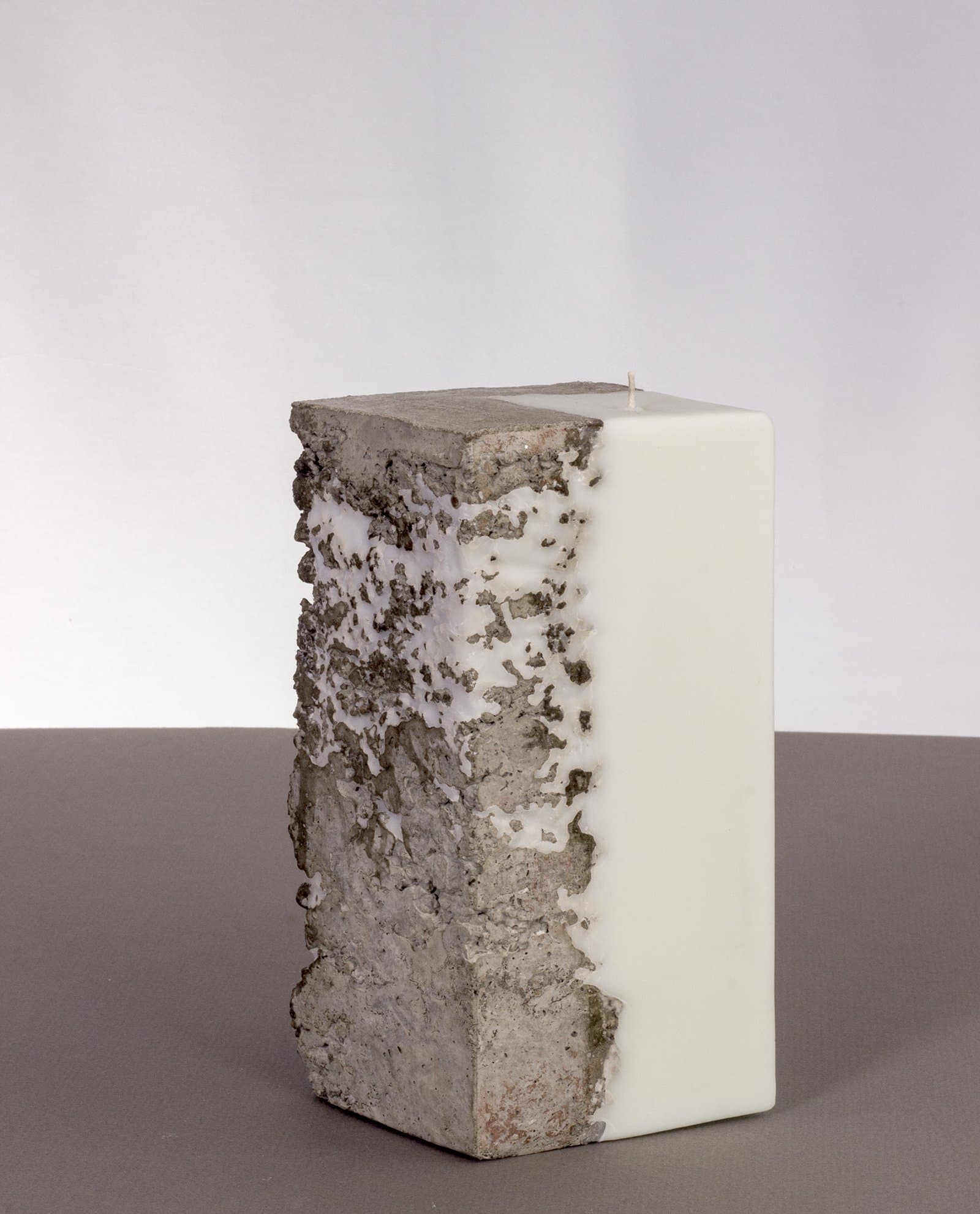 Family Made Company. Soy Candles. Pillar. Scented. Diamond-Shaped. Concrete. Bay Breeze