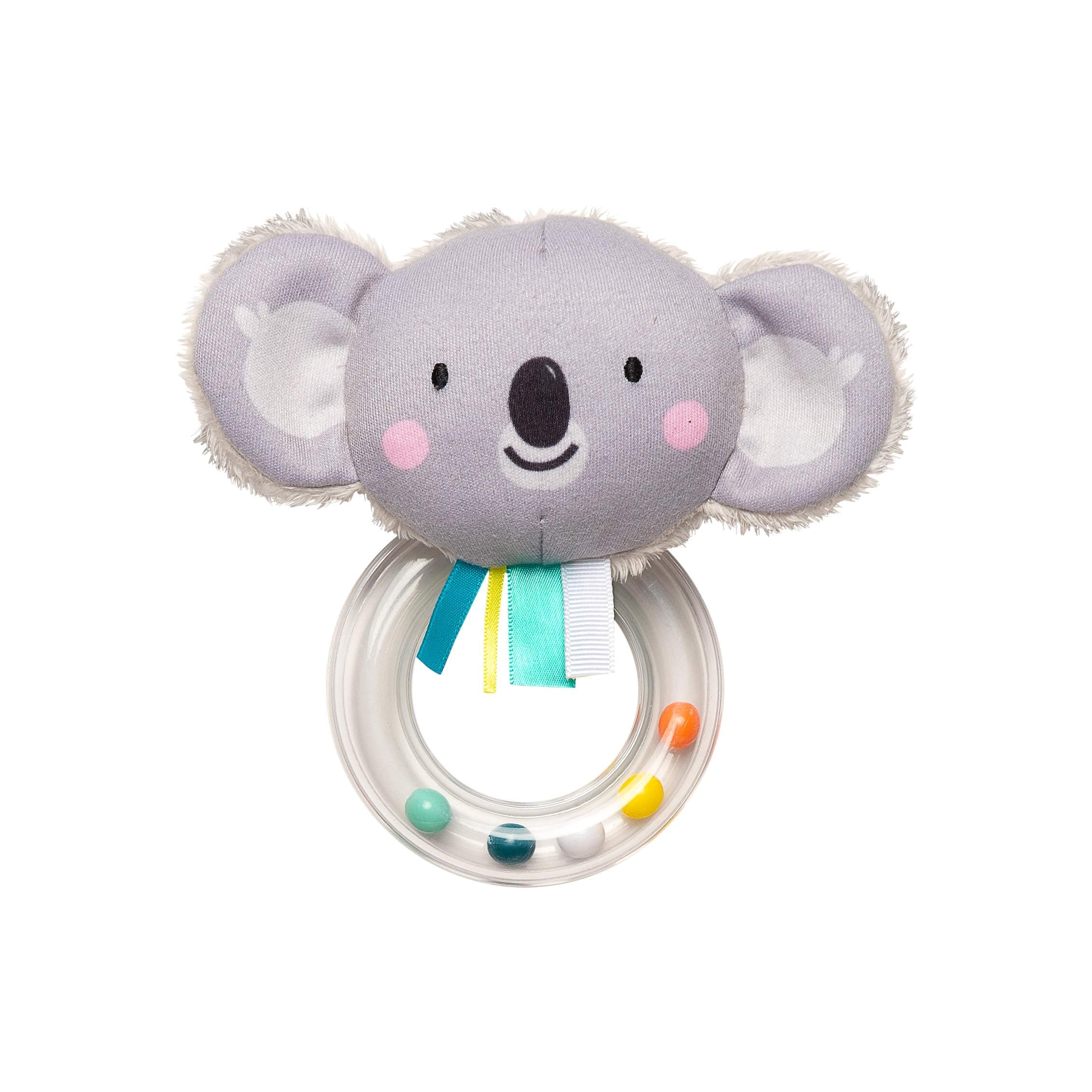 Kimmy Koala Newborn Baby Rattle. Soft Plush Toddler Sensory Ring Rattle with Ribbons and Crinkling Ears. Easy to Grab. Colourful Beads. Suitable for Boys & Girls from Birth
