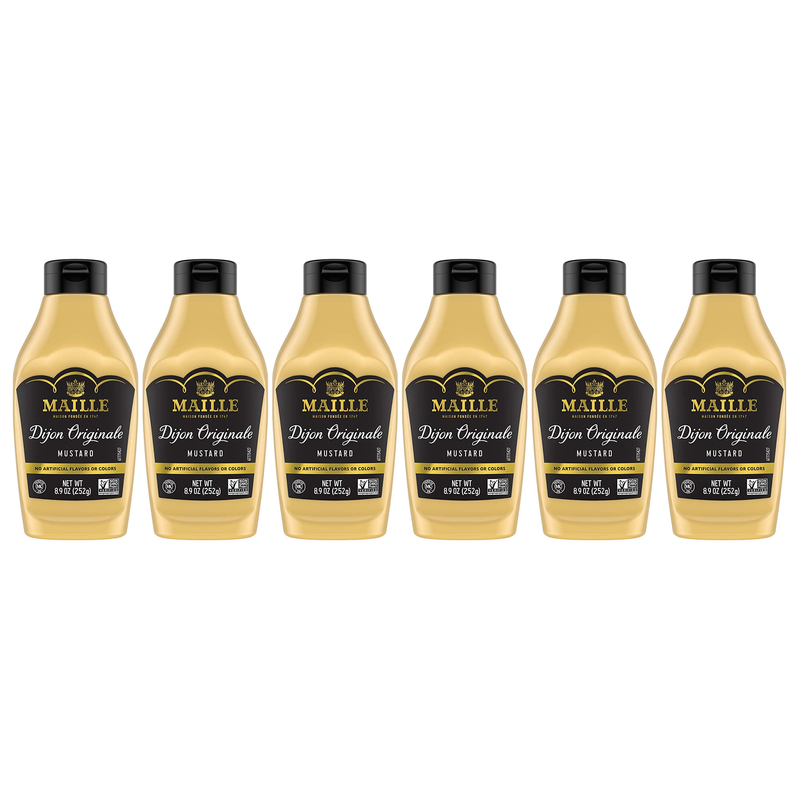Maille Mustard Dijon Originale Squeeze 8.9 Oz, Pack Of 6, 8.9 Oz