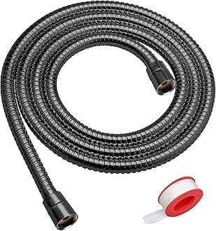 Shower Hose Extra Long 79 Inches Handheld Shower Head Hose with Brass Insert and Nut - Durable and Flexible(Matte Black)
