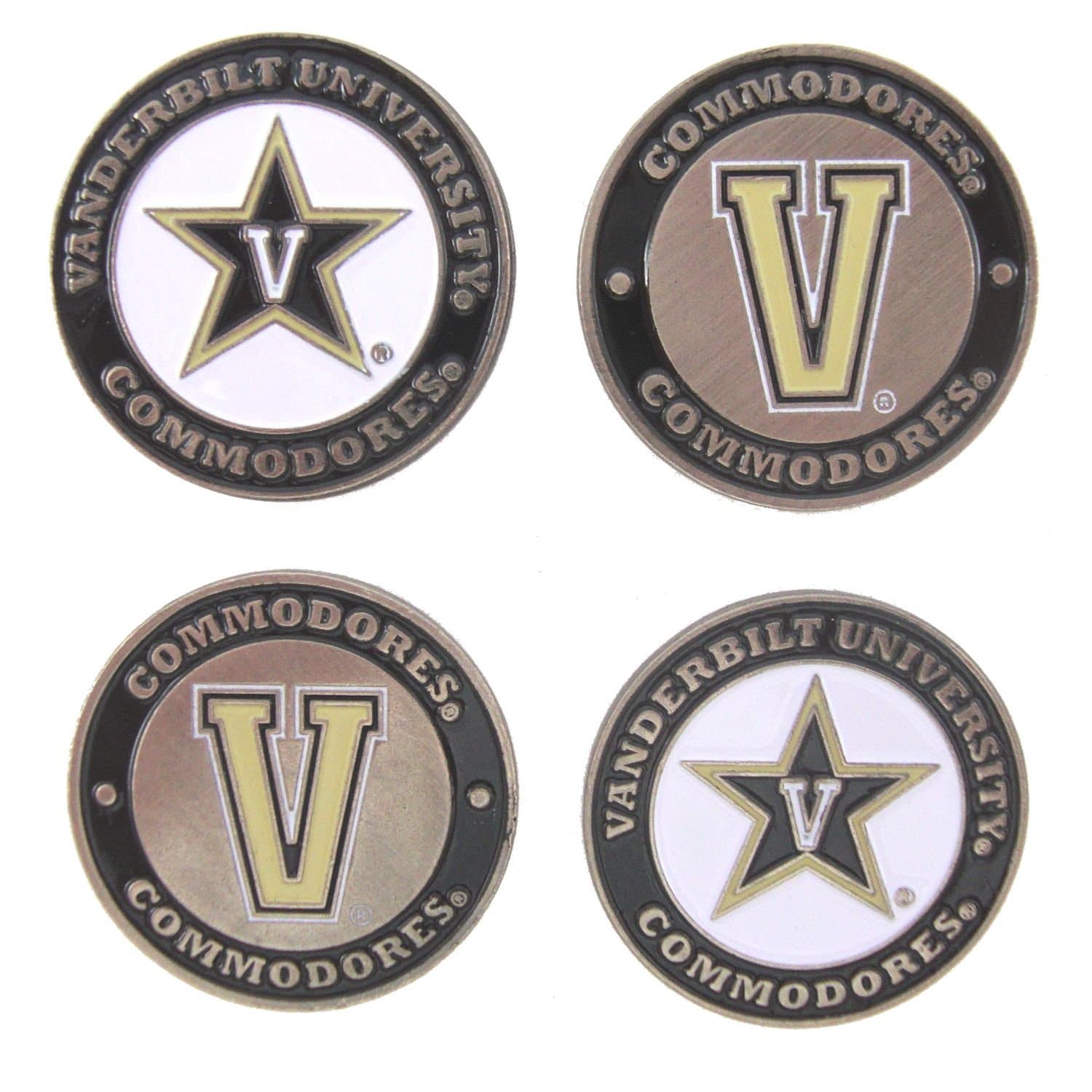 Vanderbilt Commodores Double Sided VU Golf Ball Markers (Set of 4)