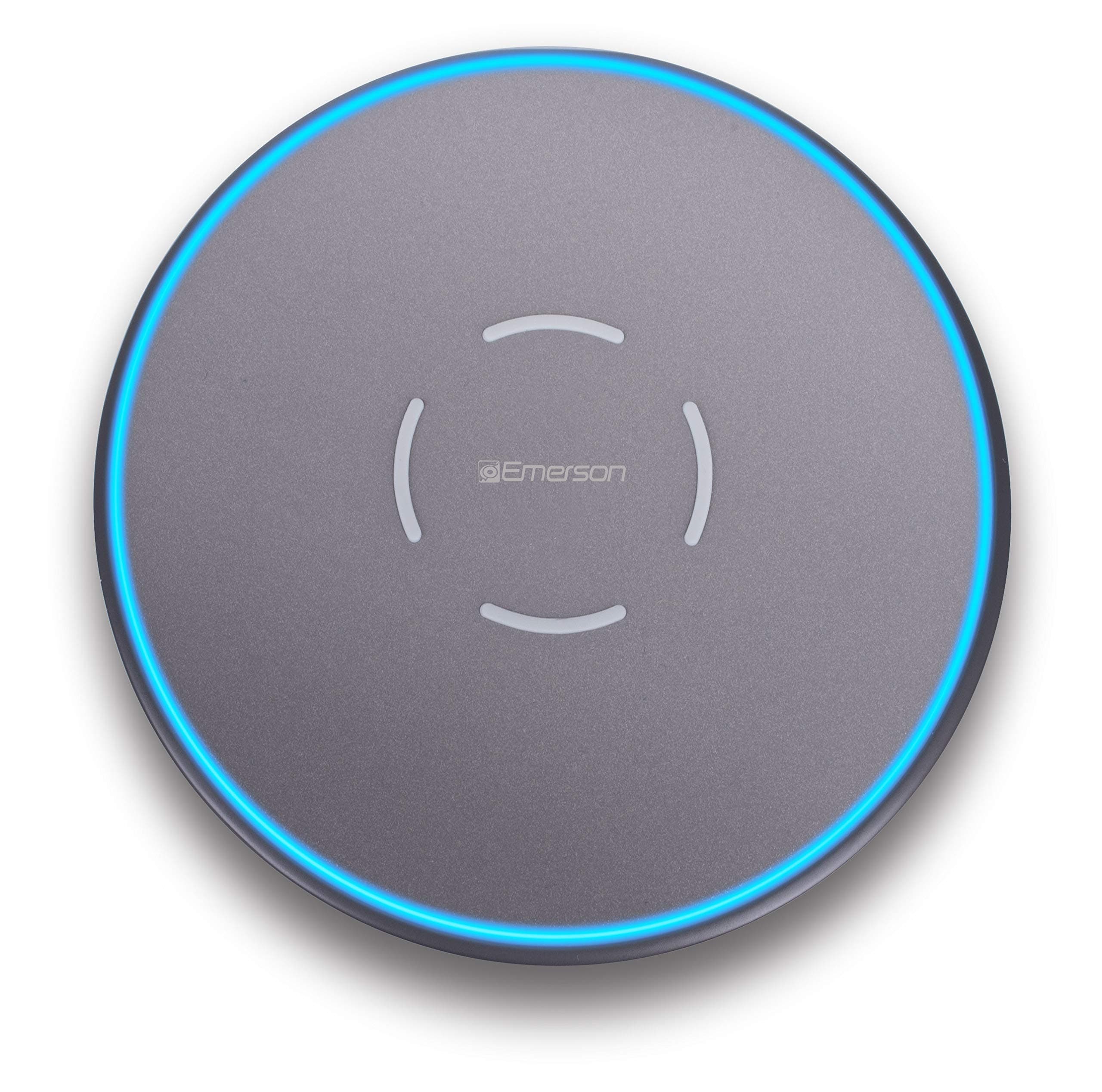 Emerson Wireless 10W Fast Charger Compatible with iPhone Xs MAX/XR/XS/X/8/8 Plus,10W Galaxy S10/S10 Plus/S10E/S9, and 5W All Qi-Compatible Phones, ER-WC200