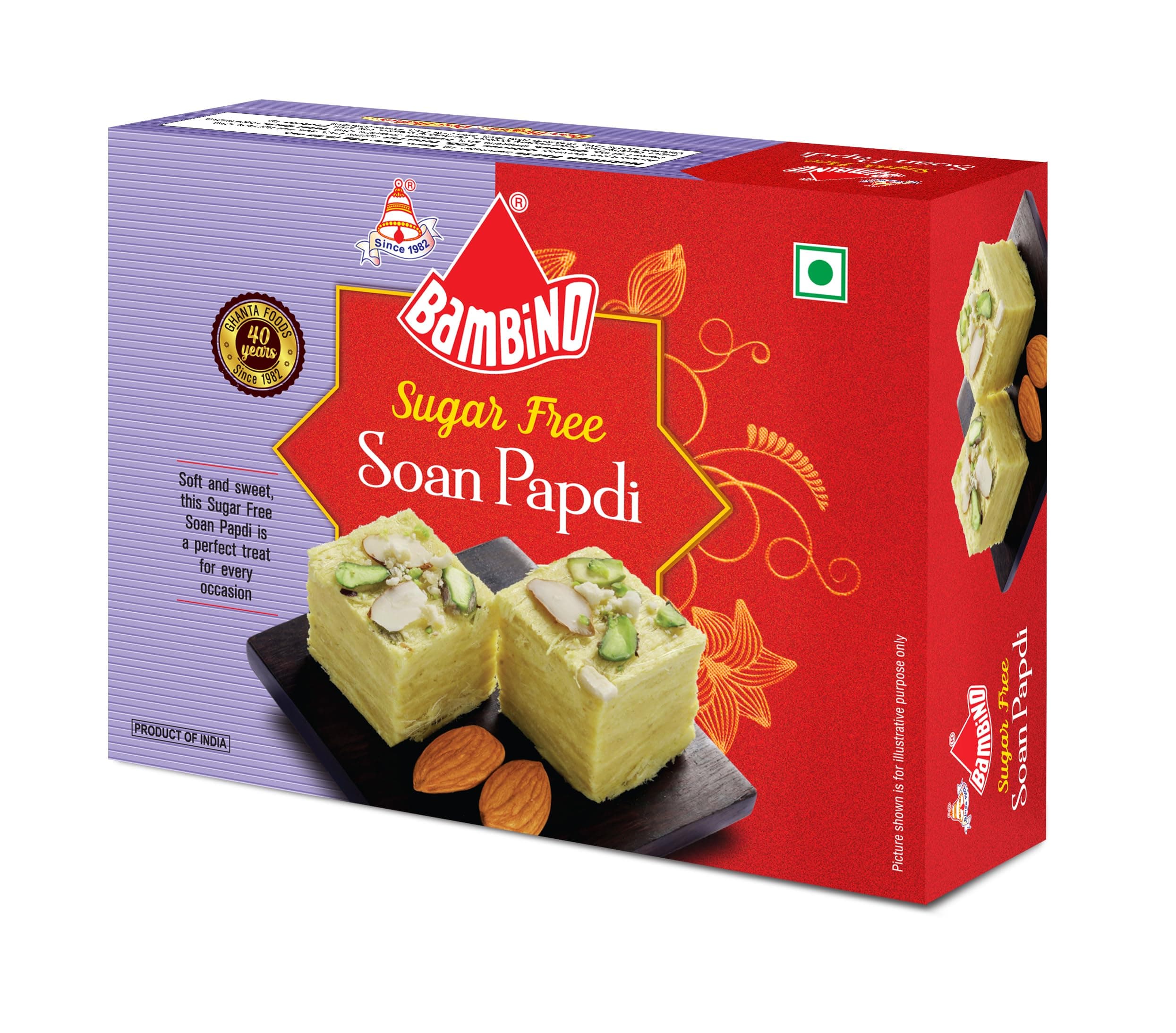 Bambino Soan Papdi Sugar Free Each 250 Gms X Pack of 3 (750 Gms)