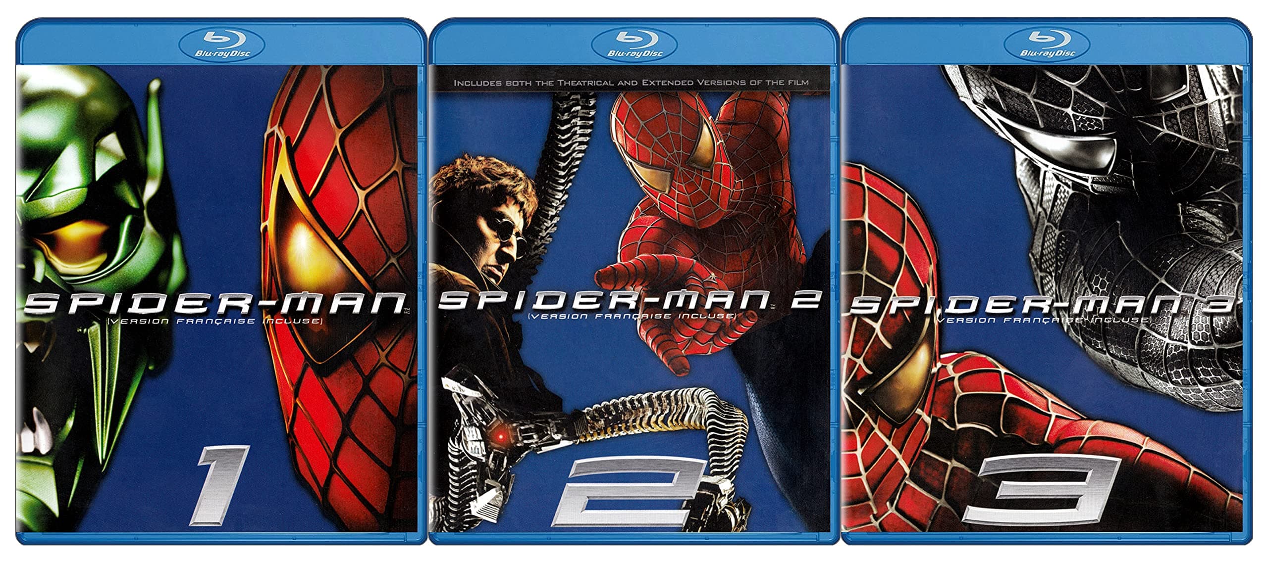 Spider-Man Trilogy Blu-ray Collection: Spider-Man (2002) / Spider-Man 2 (2004) / Spider-Man 3 (2007) [Toby Maguire Marvel Comics Spiderman Set)
