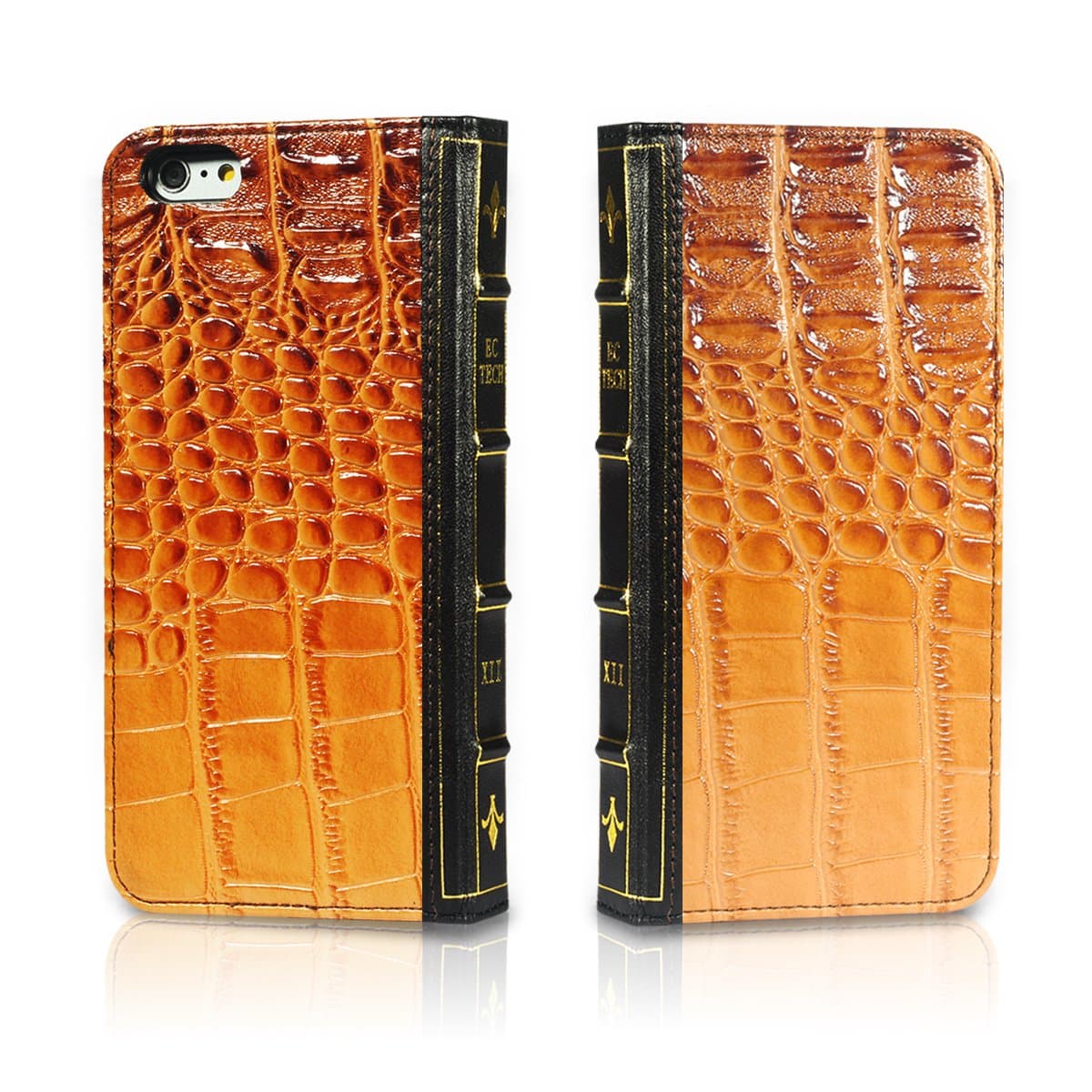 EC Technology® iPhone 6 Case Handmade Fashionable Crocodile Pattern Wearable PU Leather Wallet Book Cover with Credit Card ID Holders for iPhone 6 4.7