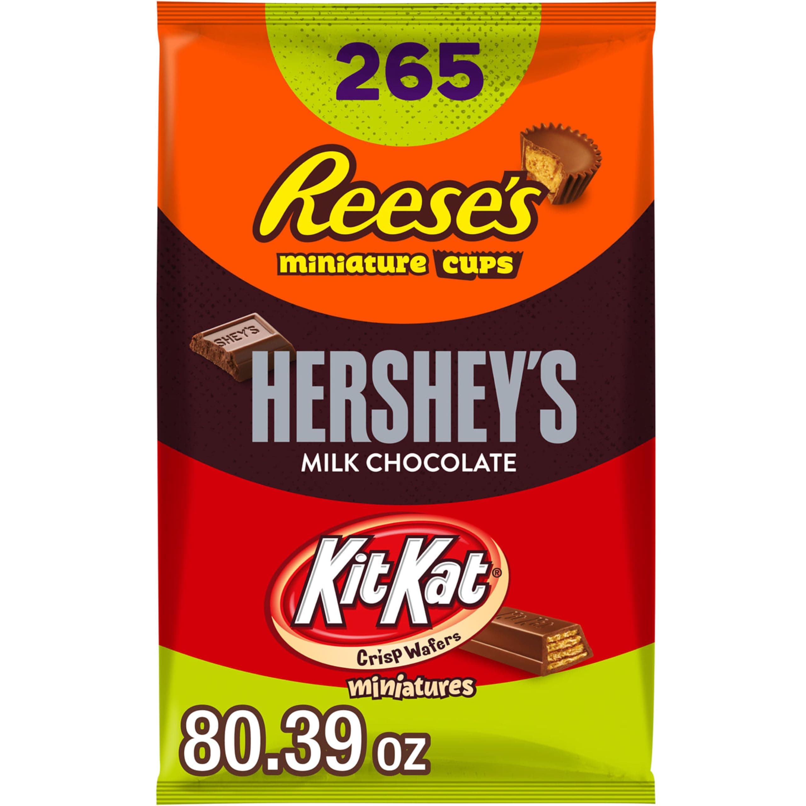 KIT KAT and REESE'S Assorted Milk Chocolate Candy Variety Bag, 80.39 oz (265 Pieces)