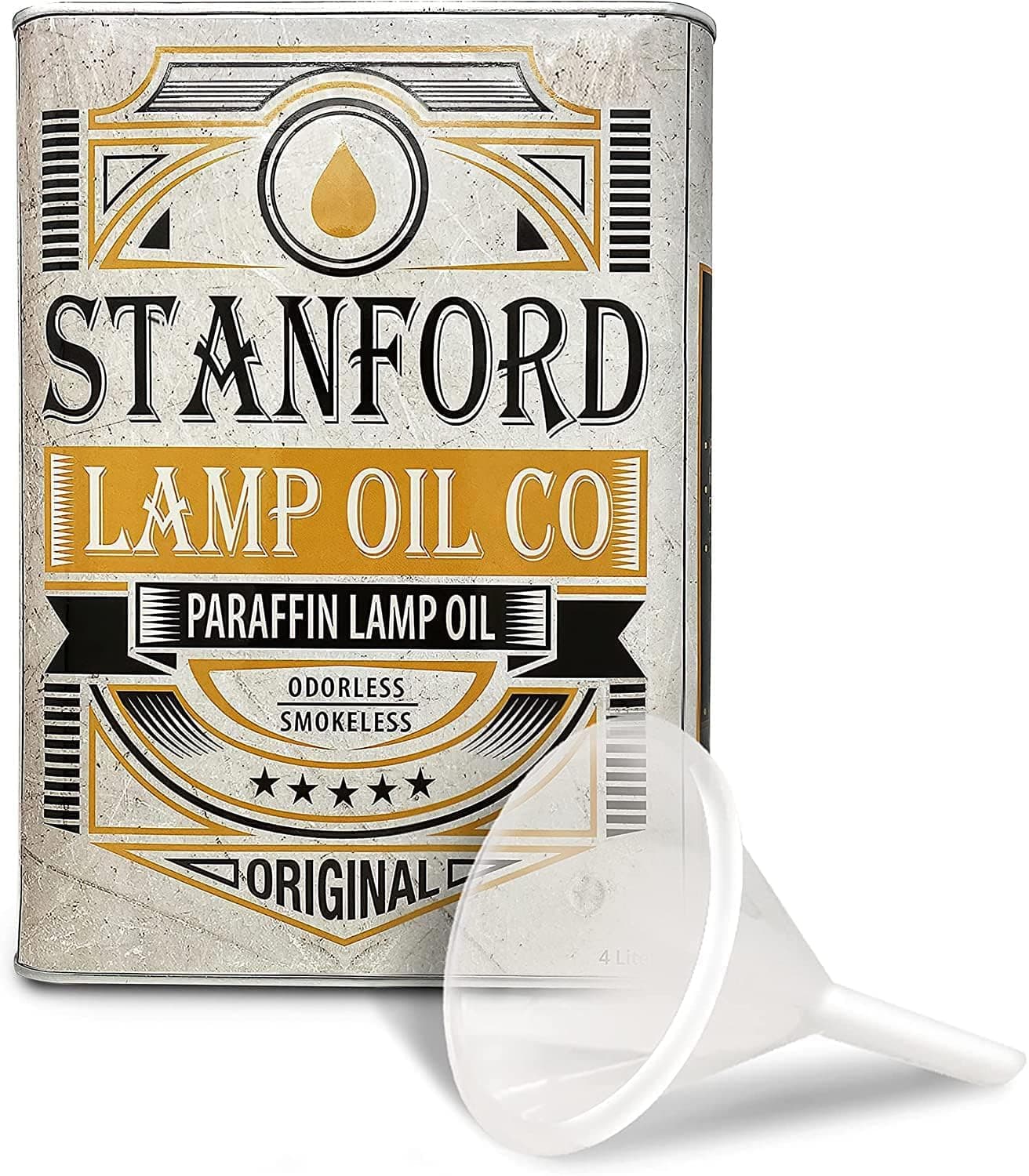 Stanford Lamp Oil Co. Smokeless, Odorless, Clean & Clear, Paraffin Oil for Indoor and Outdoor Use,1 Gallon