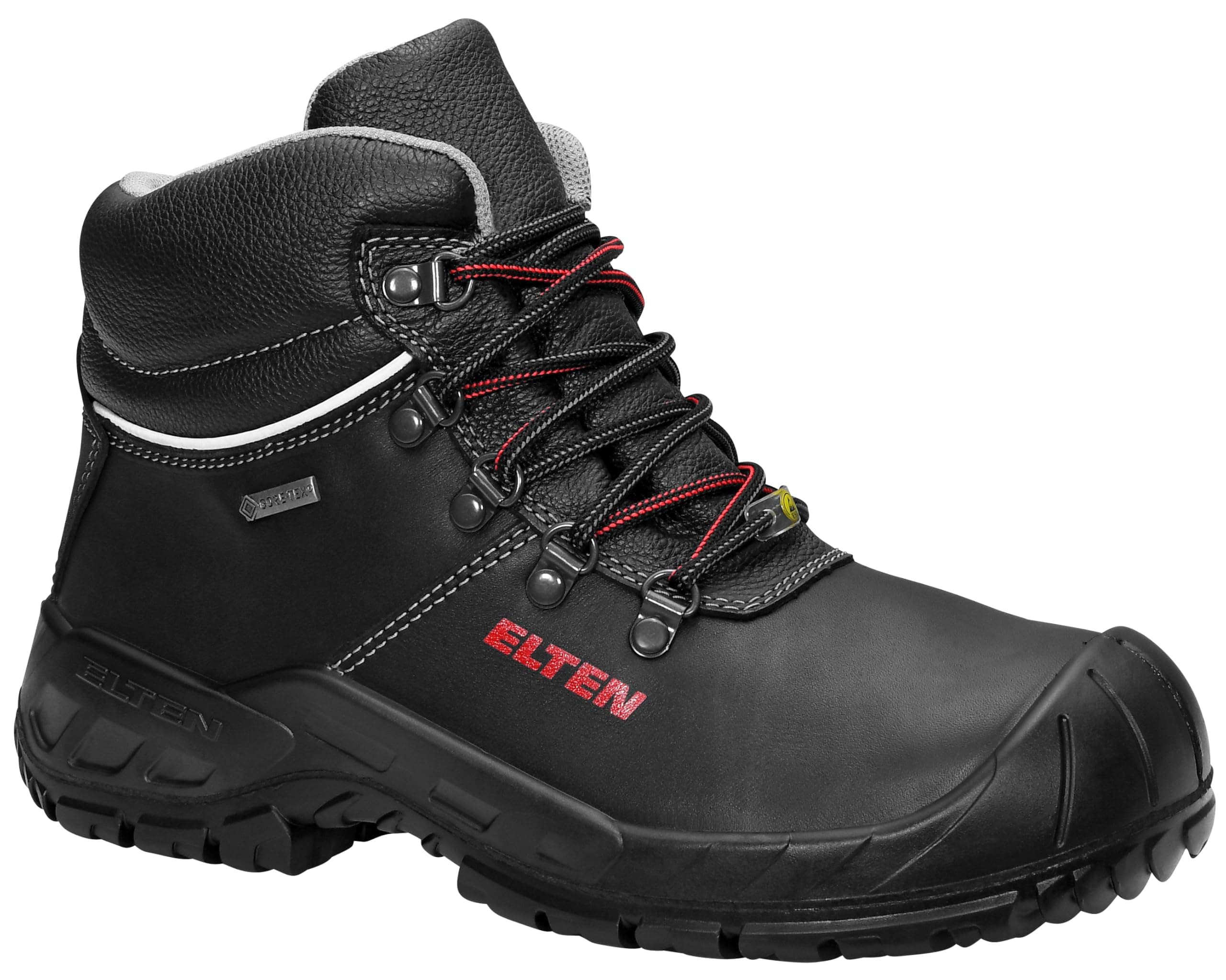 ELTEN Men's Sicherheitsschuhe Renzo Gtx Mid Esd S3, Herren, Leicht, Schwarz, Stahlkappe, Kälteisolierung, Gore-tex, Wasserdicht, AtmungsaktivGTX ESD S3 Safety Boots