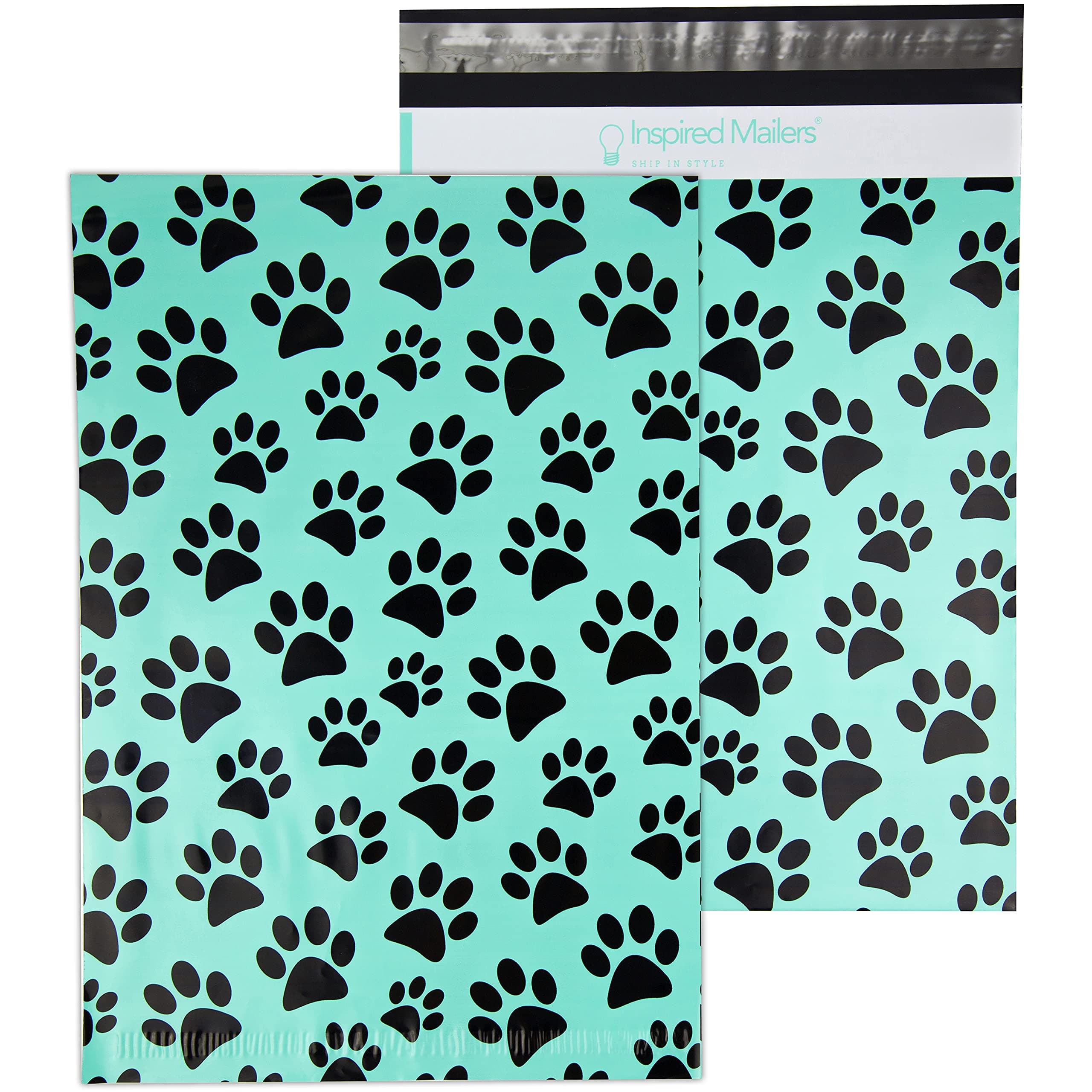 Inspired MailersPoly Mailers 10x13 Puppy Paws - Pack of 100 - Unpadded Shipping Bags