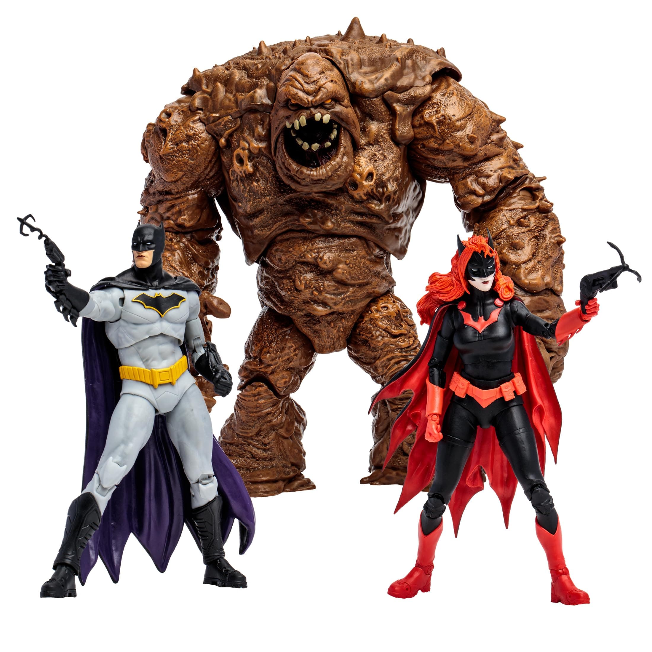 DC Multiverse Clayface Batman & Batwoman Gold Label 3-Pack - Incredibly Detailed Collectibles with Ultra Articulation, Accessories, and DC Rebirth Theme
