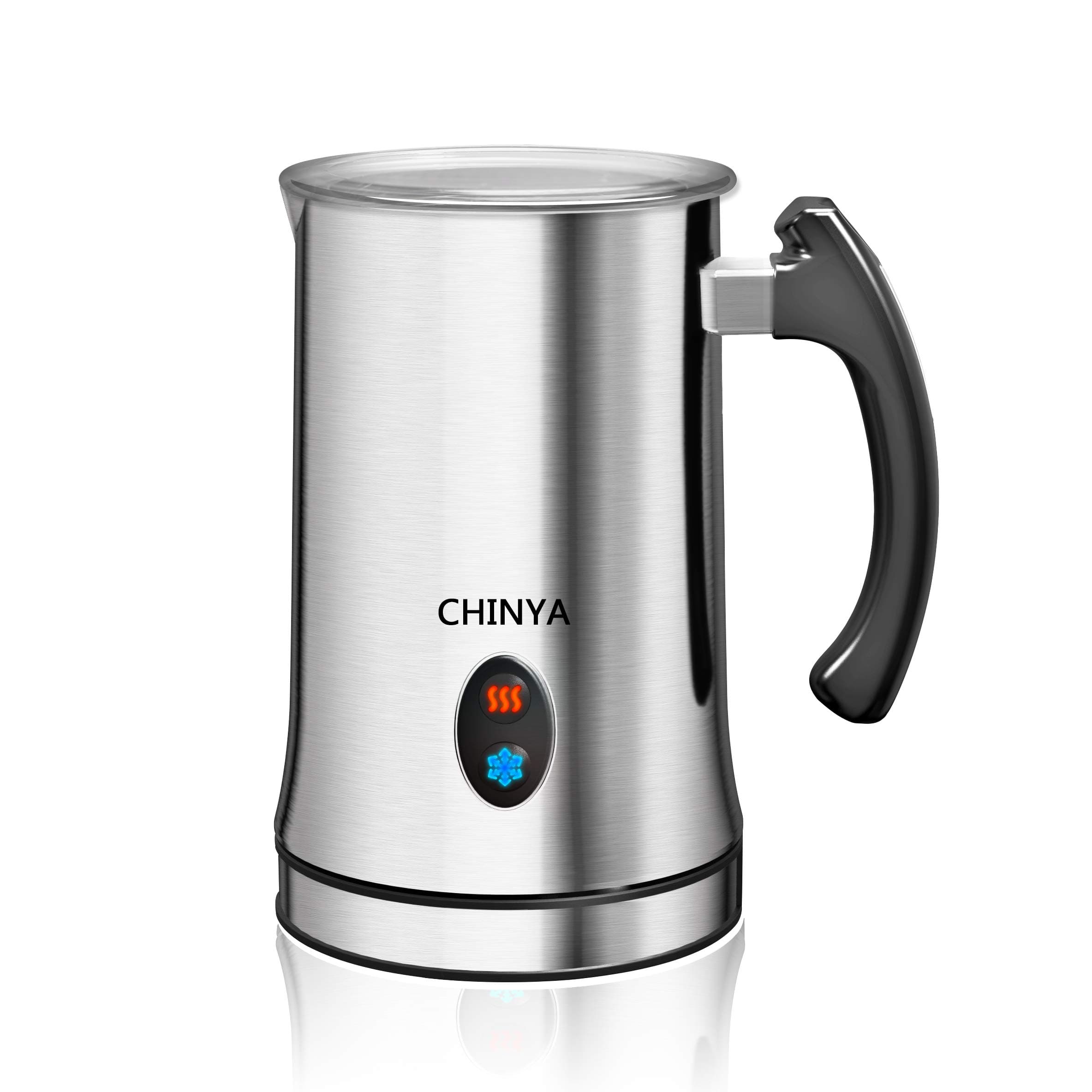 Milk Frother,CHINYA Electric Milk Frother with Hot or Cold Functionality, Foam Maker, Silver Stainless Steel, Automatic Milk Frother and Warmer for Coffee, Cappuccino and Macchiato (Silver)