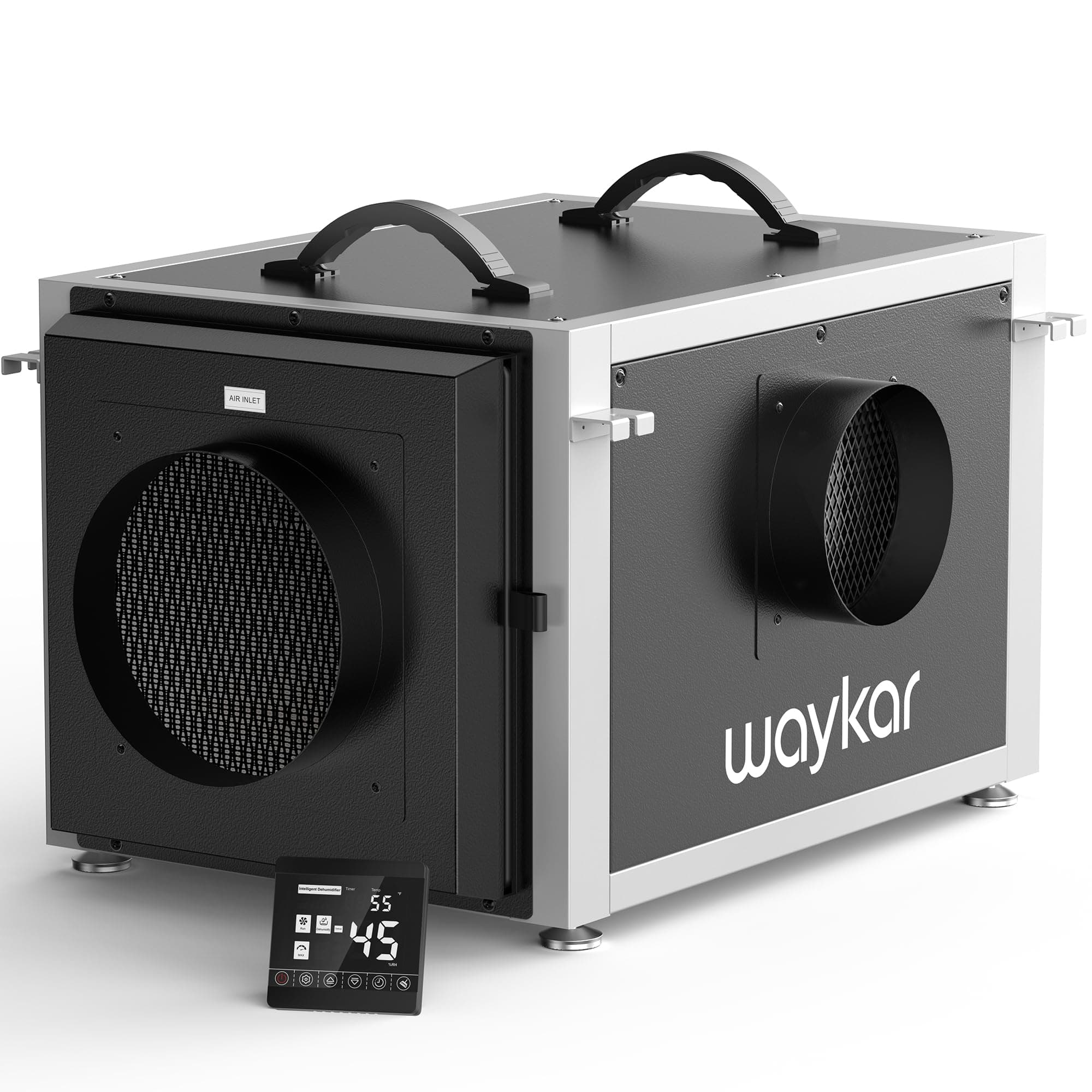 Waykar 155 Pint Commercial Dehumidifier for Crawl Spaces up to 6,500 Sq. Ft - Includes Drain Hose and Washable Filter - Ideal for Large Basements, Industrial or Commercial Spaces and Job Sites