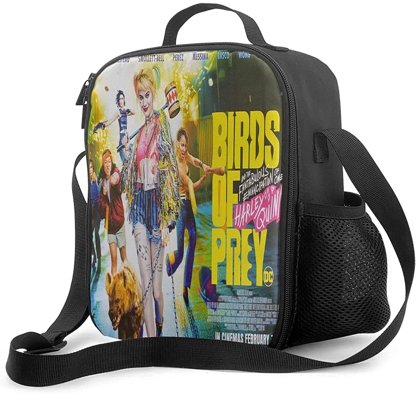 Harley Quinn Movie Poster Insulated Picnic Lunch Bag Large Soft Cooler Bag Waterproof Leakproof Tote Lunch Box for Outdoor/Camping/BBQ/Travel