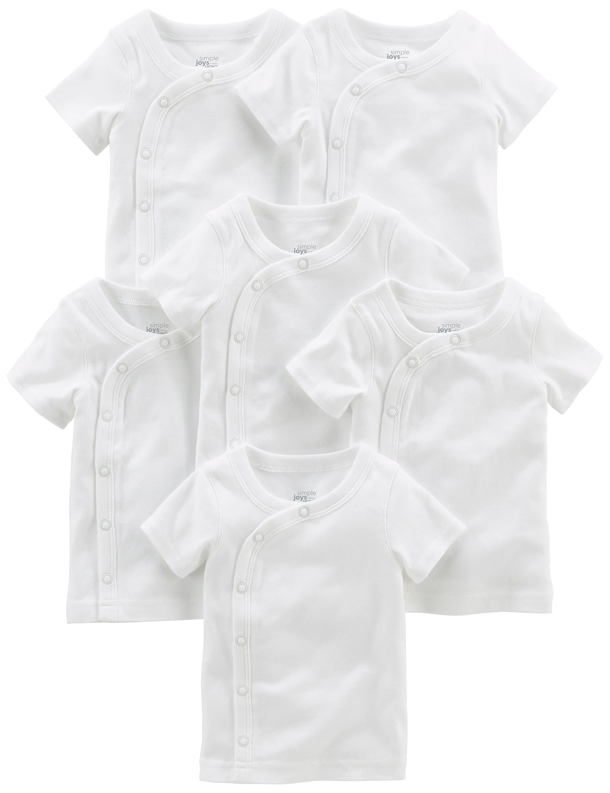 Simple JoysUnisex Babies' Side-Snap Short-Sleeve Shirt, Pack of 6
